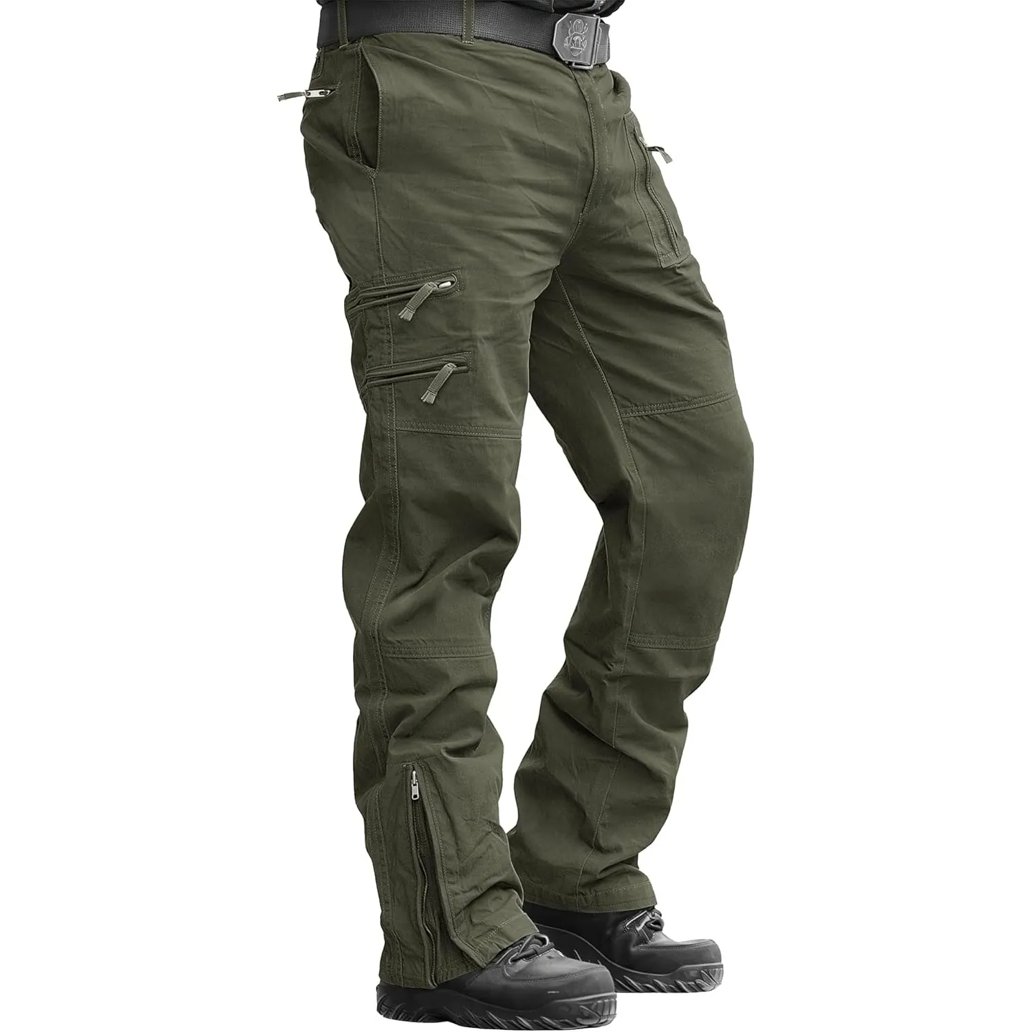 MAGCOMSEN Cargohose Herren Baumwolle Outdoor Hosen für Herren Multi Taschen
