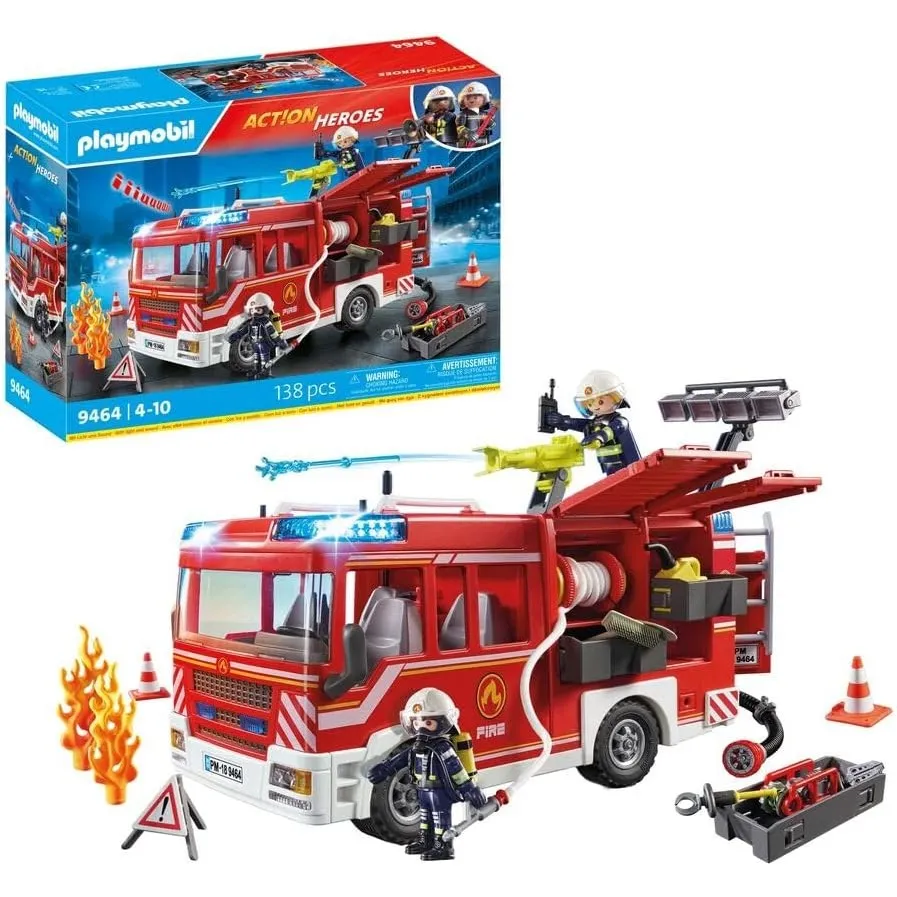 PLAYMOBIL City Action 9464 Feuerwehr-Rüstfahrzeug mit Licht und Sound, Ab 5 Jahren
