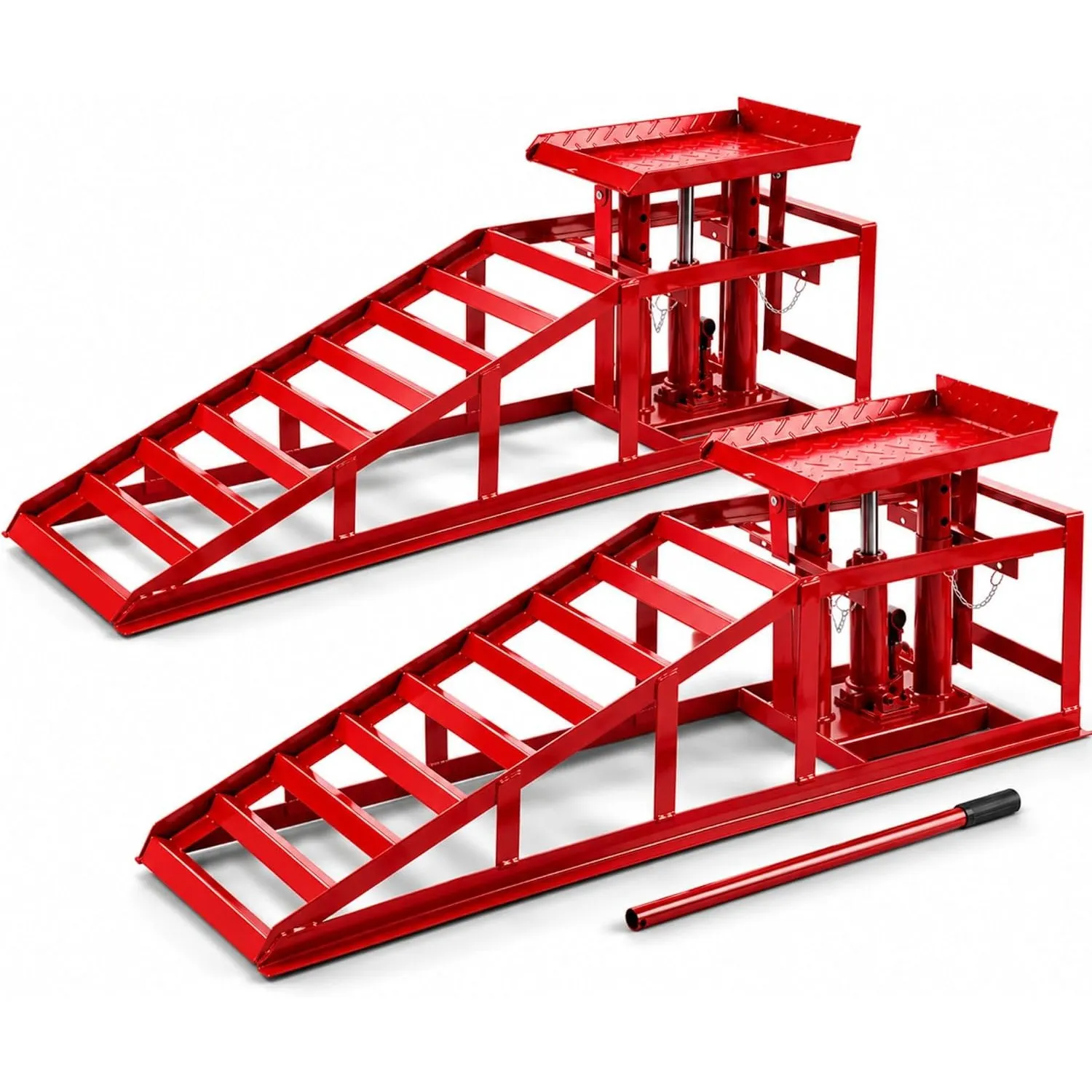 Arebos 2X Auffahrrampe | hydraulischem Wagenheber | Höhenverstellbar 2 T