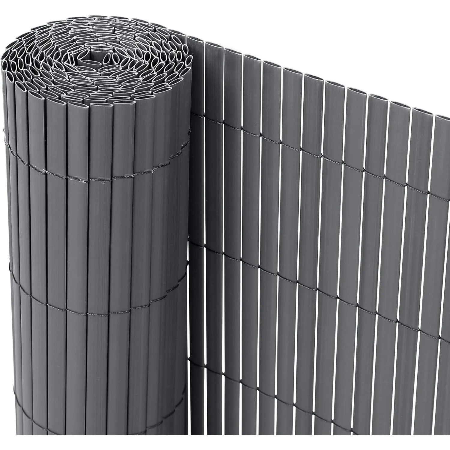 Ribelli® PVC Sichtschutzmatte Sichtschutzzaun Sichtschutz Zaun Balkon Windschutz (120 x 600 cm, Anthrazit)