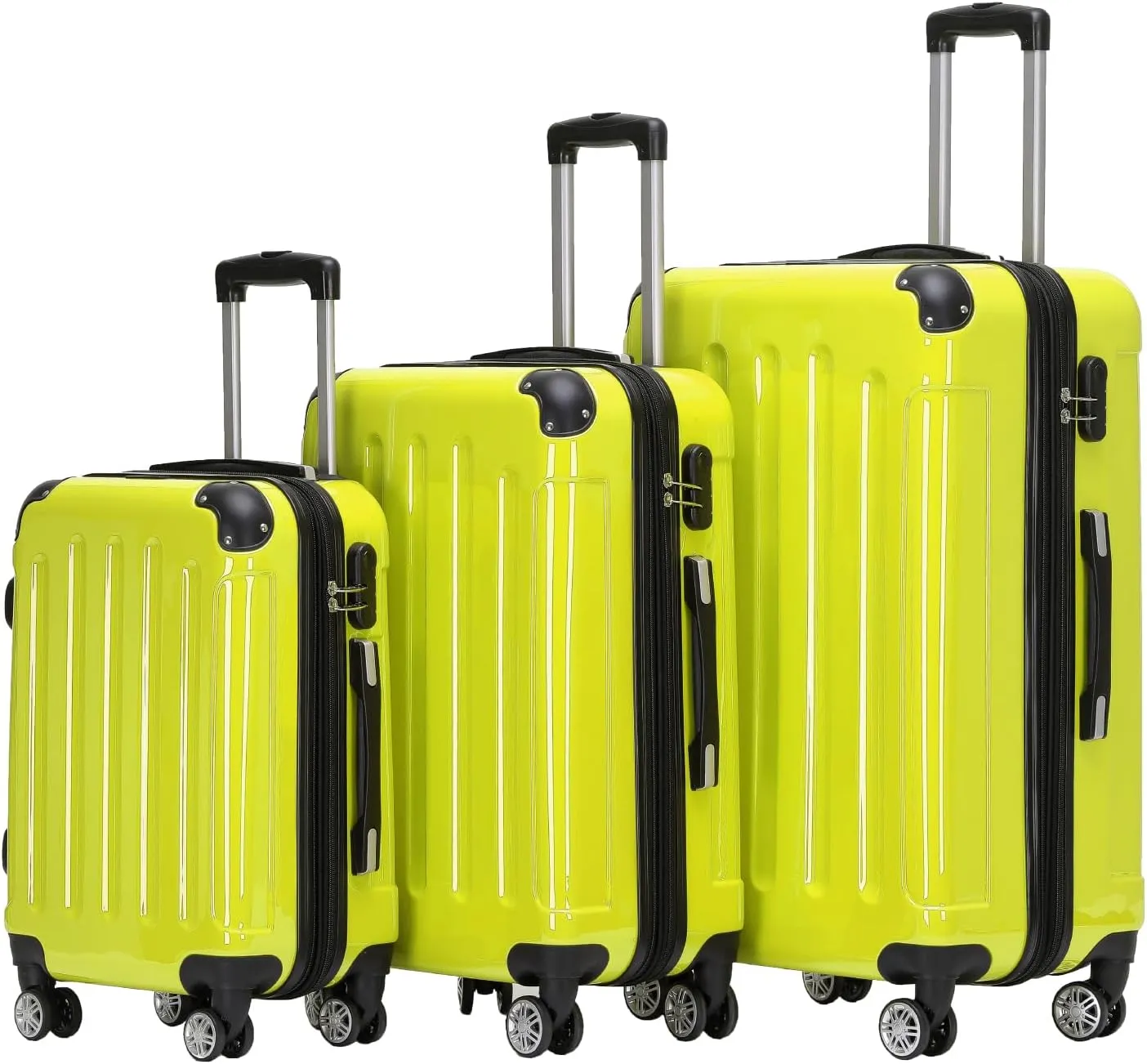 Beibye 2048 Hard Shell Trolley Suitcase with Twin Rollers in a Set with Sizes M, L, XL, Available in 15 Colours Polycar…