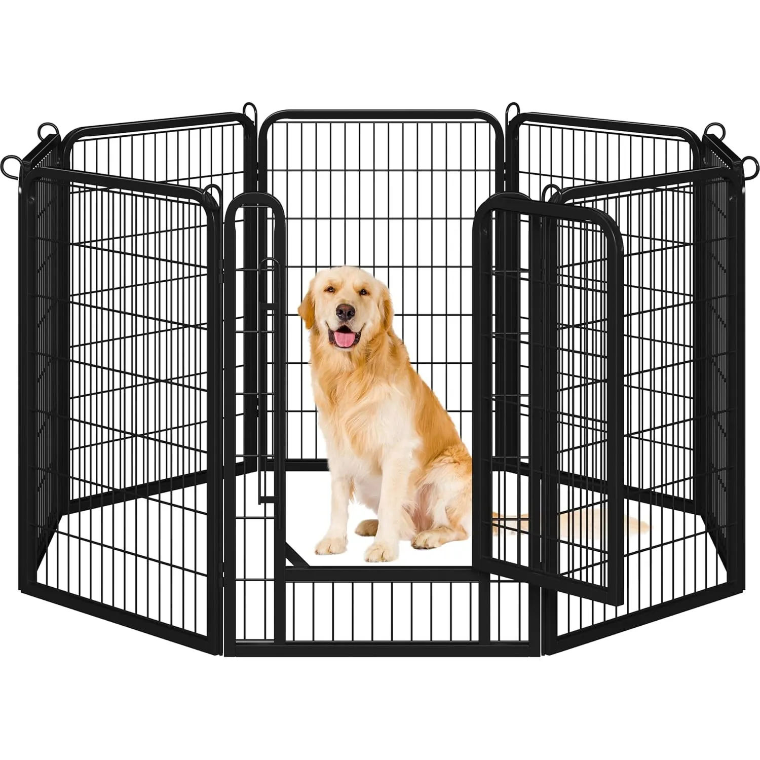 Yaheetech Welpenlaufstall 8-teilig 100cm hoch,Welpenauslauf mit Tür für Hunde Wohnung und Garten,Faltbares Welpenfreige…