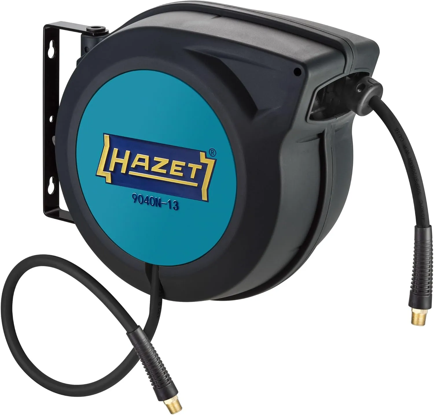 HAZET Schlauchaufroller 9040N-13 I Schlauch-Länge 15 m, Innendurchmesser: 13 mm, Druck: 20 bar für Druckluft und Wasser…