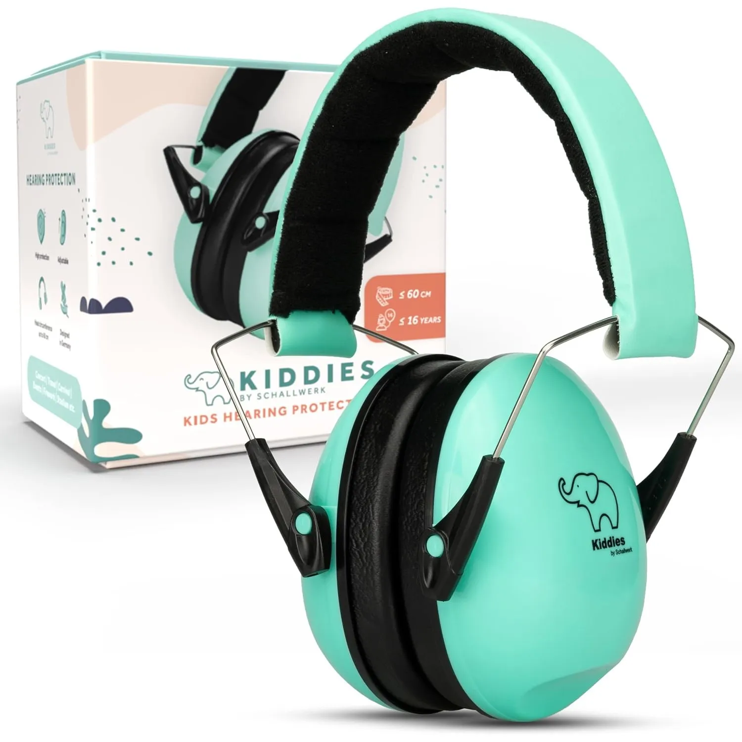 Schallwerk ® Kapselgehörschutz Kiddies (Minty Blue) | Gehörschutz Kinder - Hochwertige Lärmschutz Kopfhörer mini - Ohre…