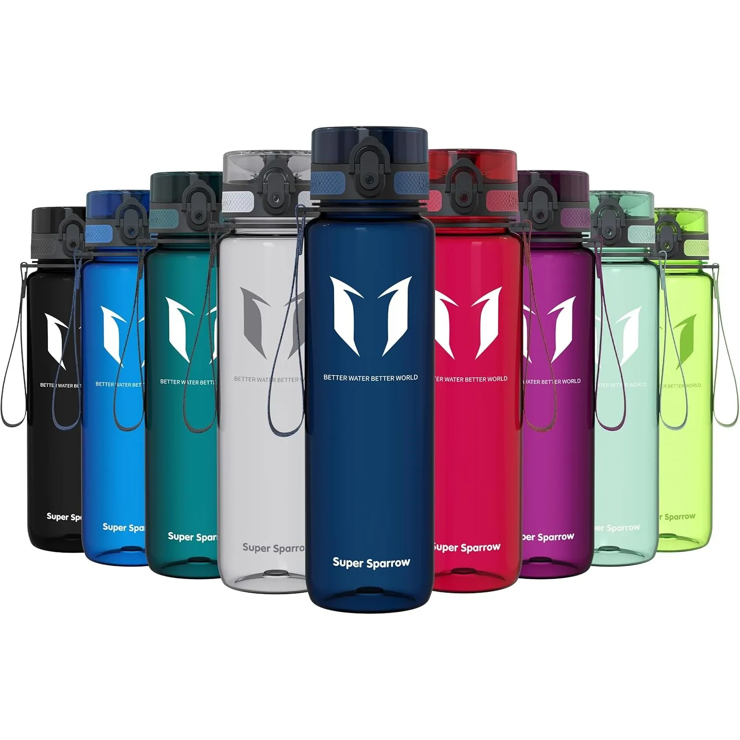 Super Sparrow Trinkflasche - Tritan Wasserflasche - 350ml, 500ml, 750ml, 1000ml - BPA-frei - Ideale Sportflasche - Spor…