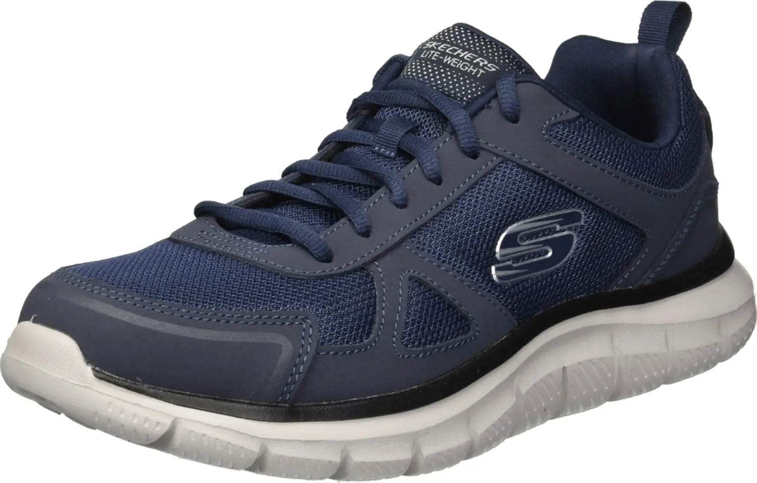 Skechers Sport Mens Track SCLORIC Sportschuhe/Laufschuhe Herren Schuhe,Black Red BKRD,44EU