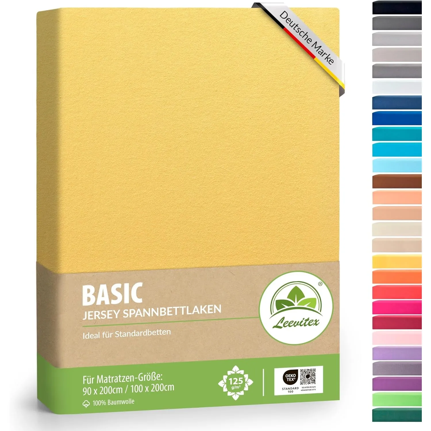 leevitex® Spannbettlaken 90x200cm - 100x200cm | Spannbetttuch Bettlaken | 100% Jersey Baumwolle | Matratzenhöhe bis 25 …