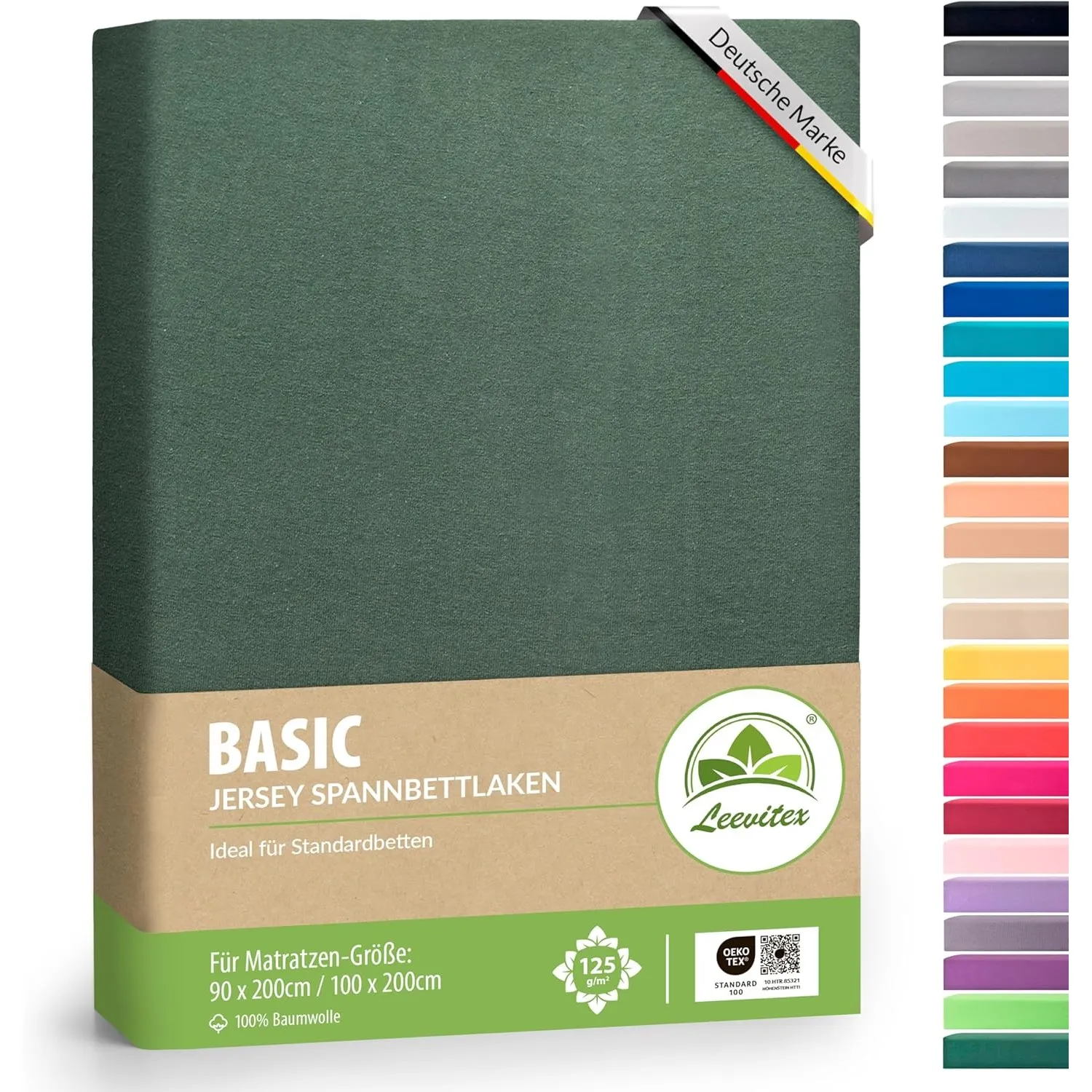 leevitex® Spannbettlaken 90x200cm - 100x200cm | Spannbetttuch Bettlaken | 100% Jersey Baumwolle | Matratzenhöhe bis 25 …