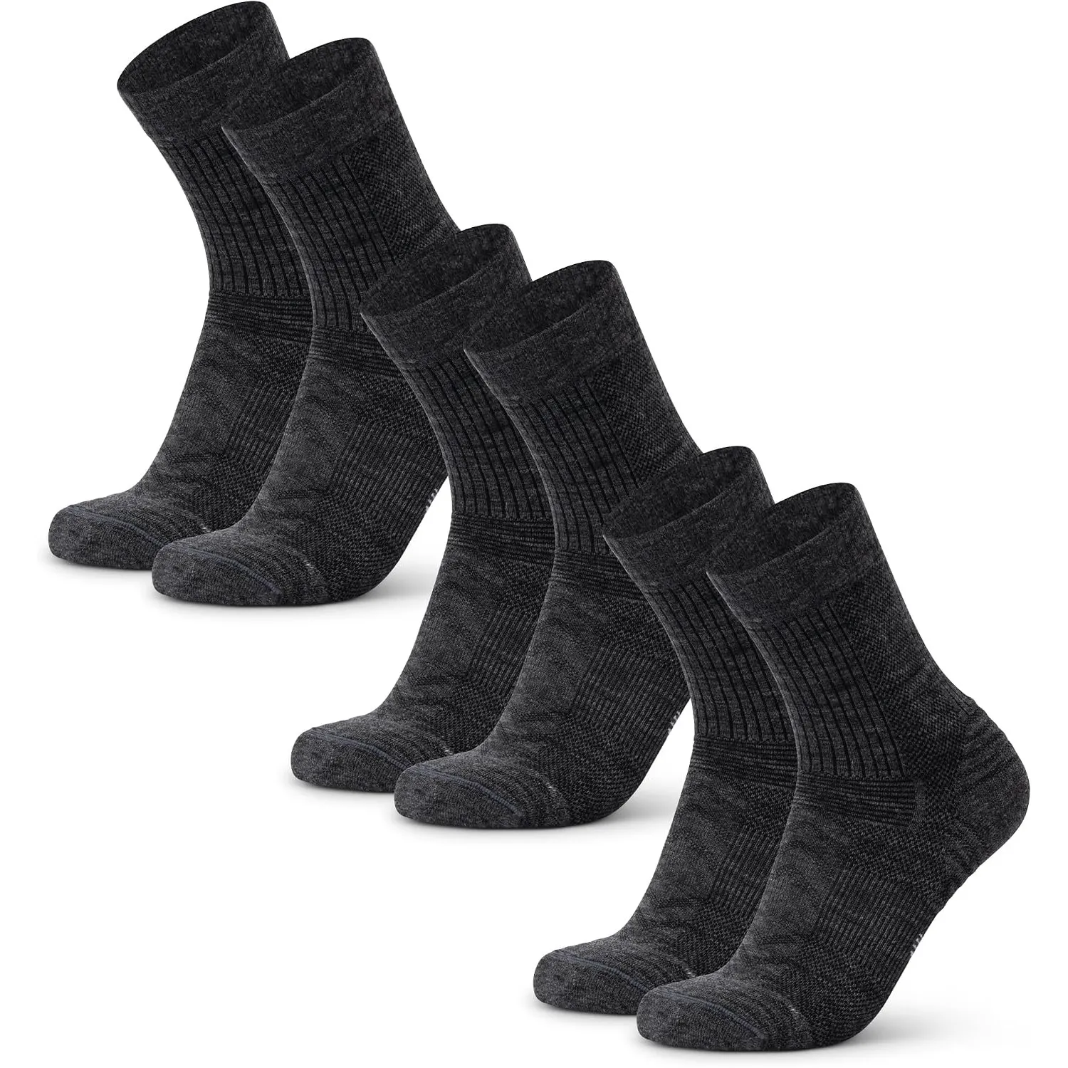 DANISH ENDURANCE Leichte Merinowolle Wandersocken, Atmungsaktiv, 3 & 5 Paar