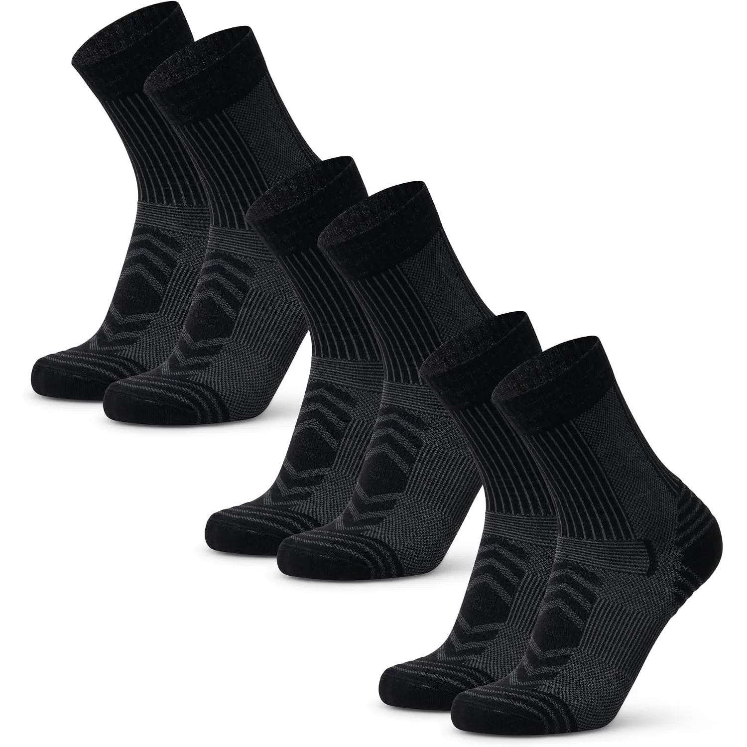 DANISH ENDURANCE Leichte Merinowolle Wandersocken, Atmungsaktiv, 3 & 5 Paar | Leichte Merino Funktionssocken, Arbeitsso…