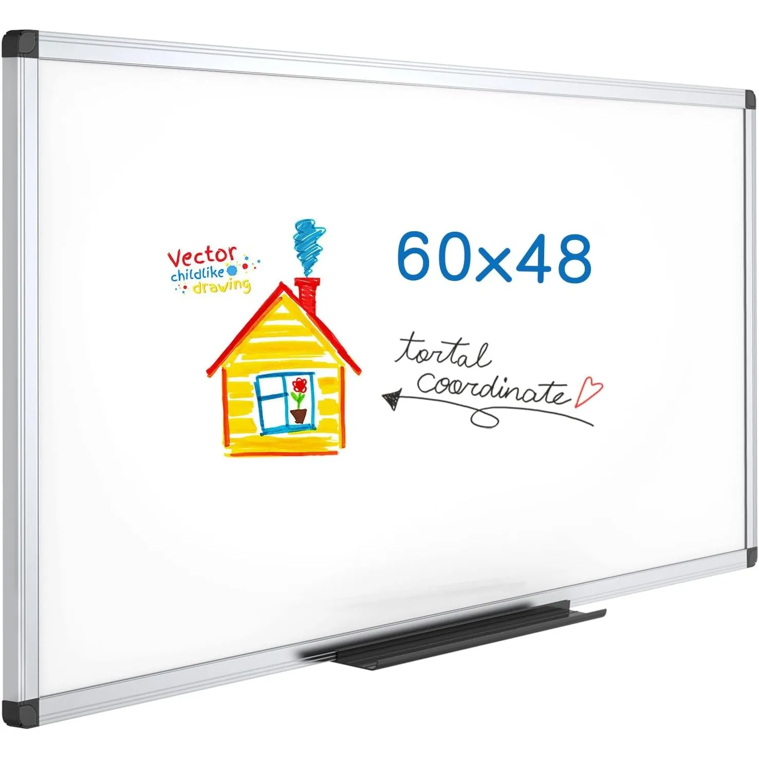 VIZ-PRO Magnetisches Whiteboard 150x120 cm, Trocken Abwischbar, Wandmontage