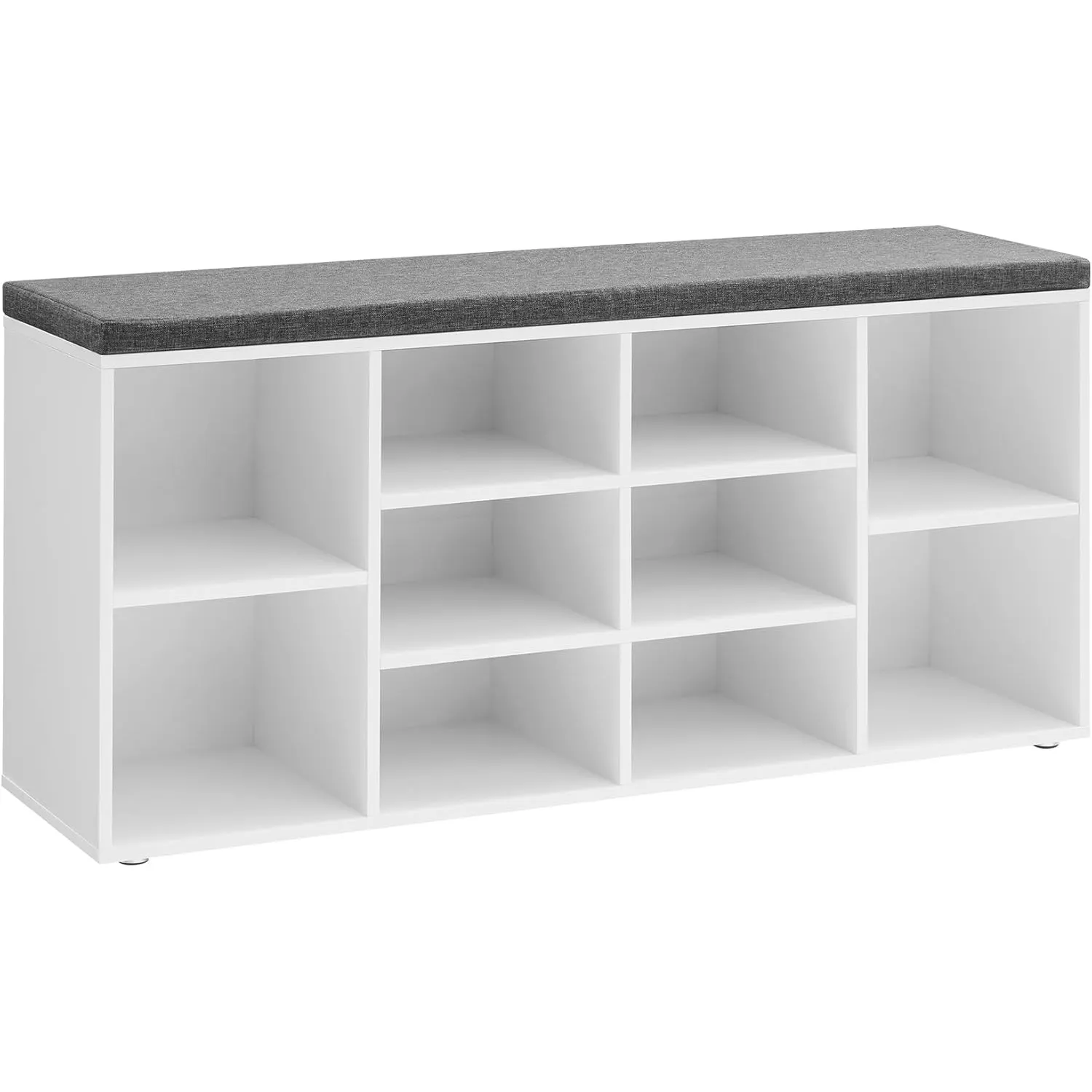 VASAGLE Schuhbank, 10 Fächer, mit Polsterung, 30 x 104 x 48 cm