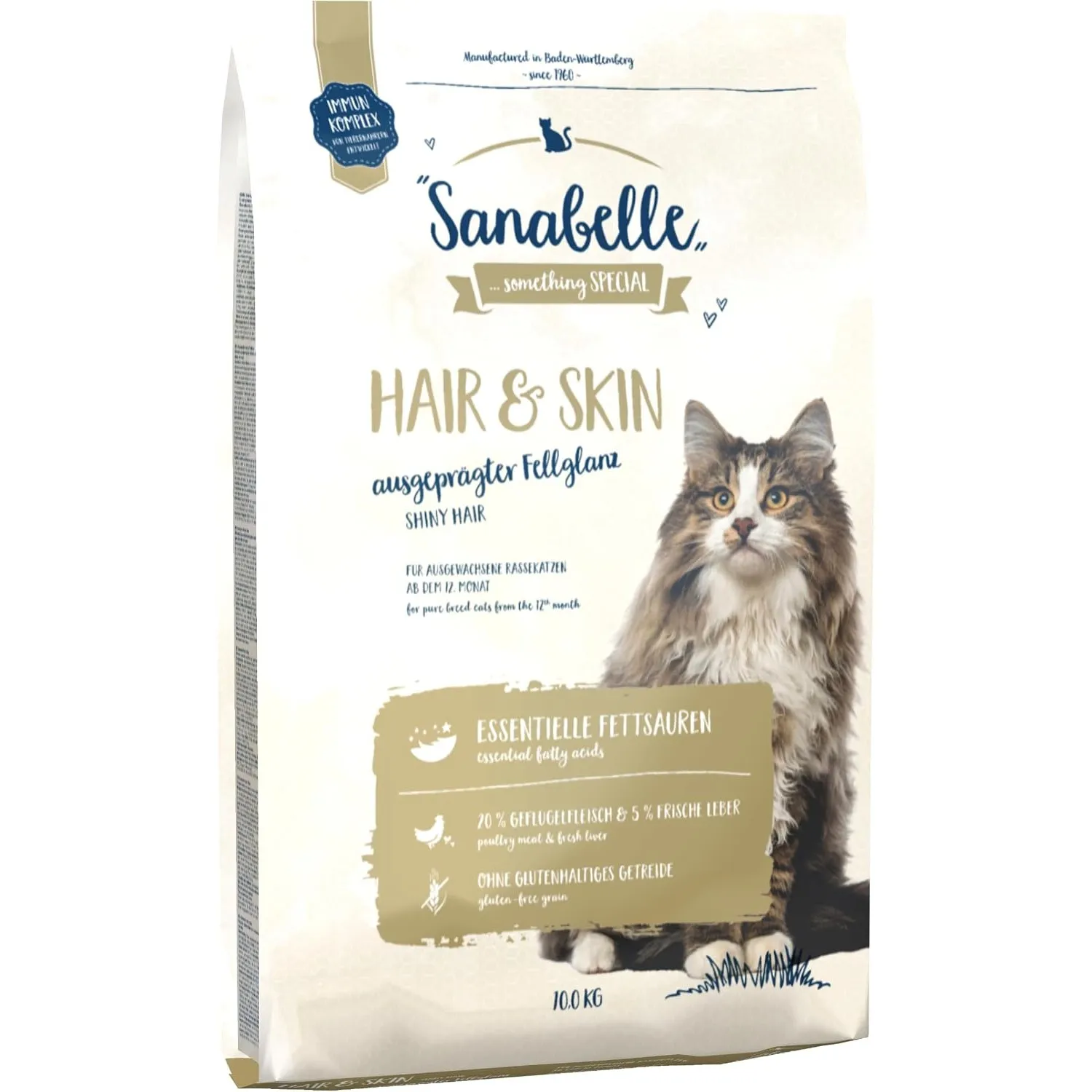SanaBelle Hair & Skin | Katzentrockenfutter für Rassekatzen zur Unterstützung der optimalen Fellausprägung | 1 x 10 kg