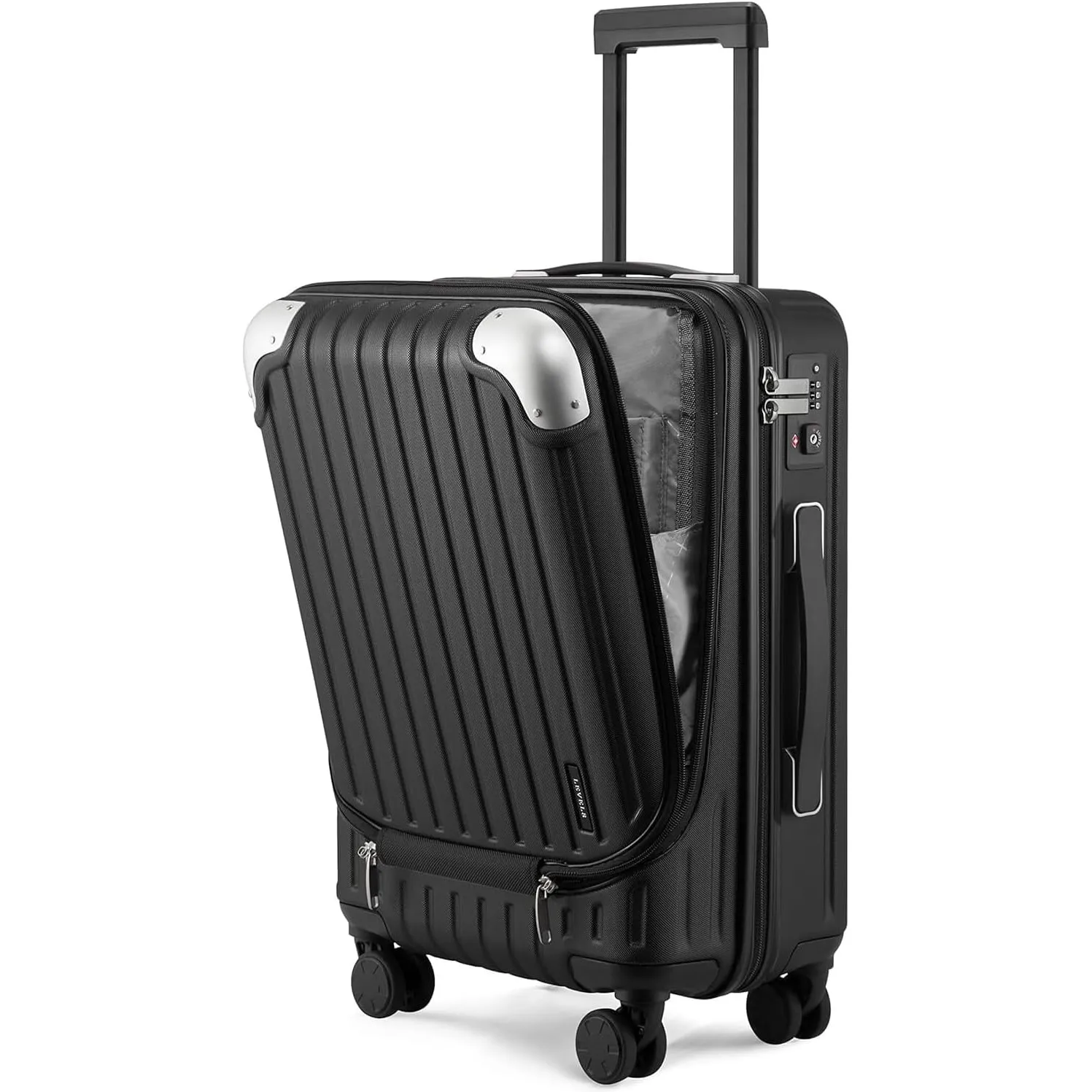 LEVEL8 Koffer Trolleys Hartschalen Leicht ABS+ PC Handgepäck Hartschalen-Koffer Trolley Rollkoffer Reisekoffer，TSA, 4 R…