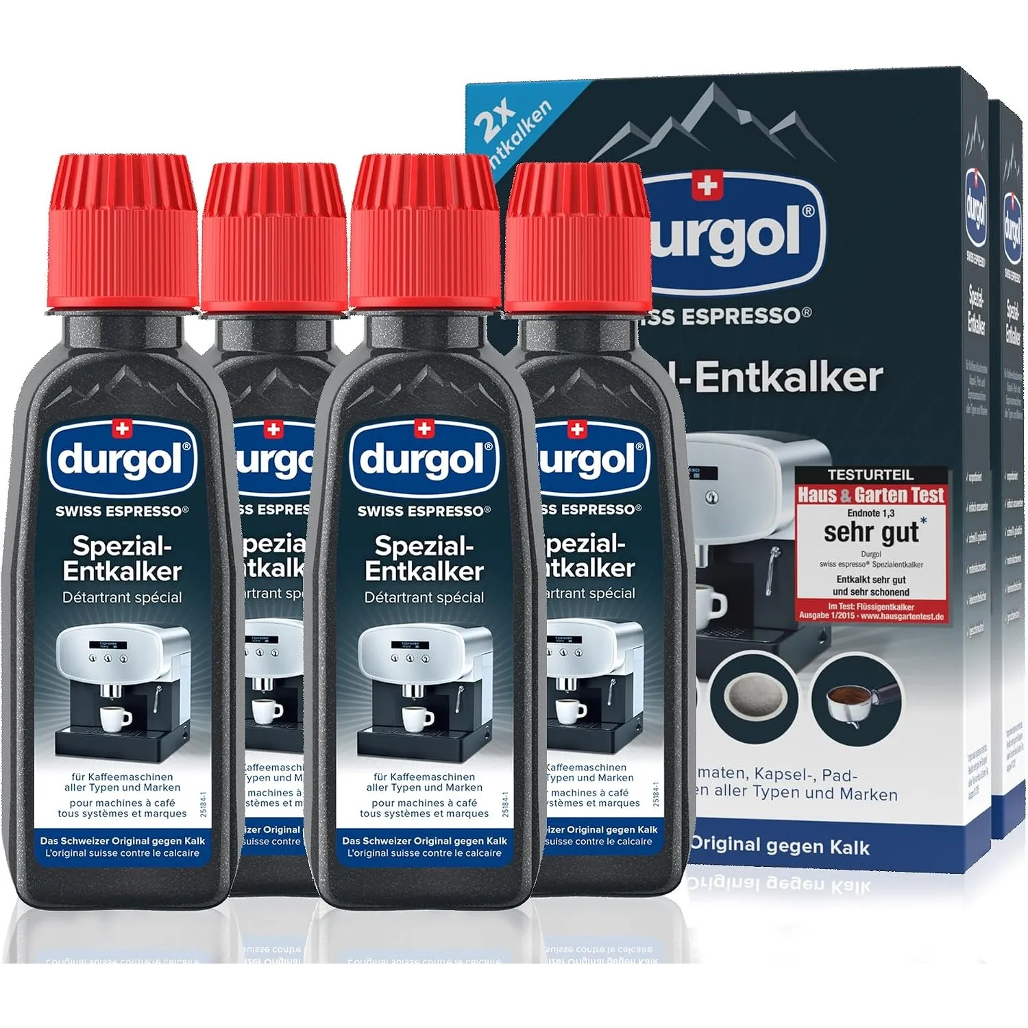 durgol swiss espresso Spezial-Entkalker – Kalkentferner für Kaffeemaschinen aller Typen und Arten – Einfache Reinigung …