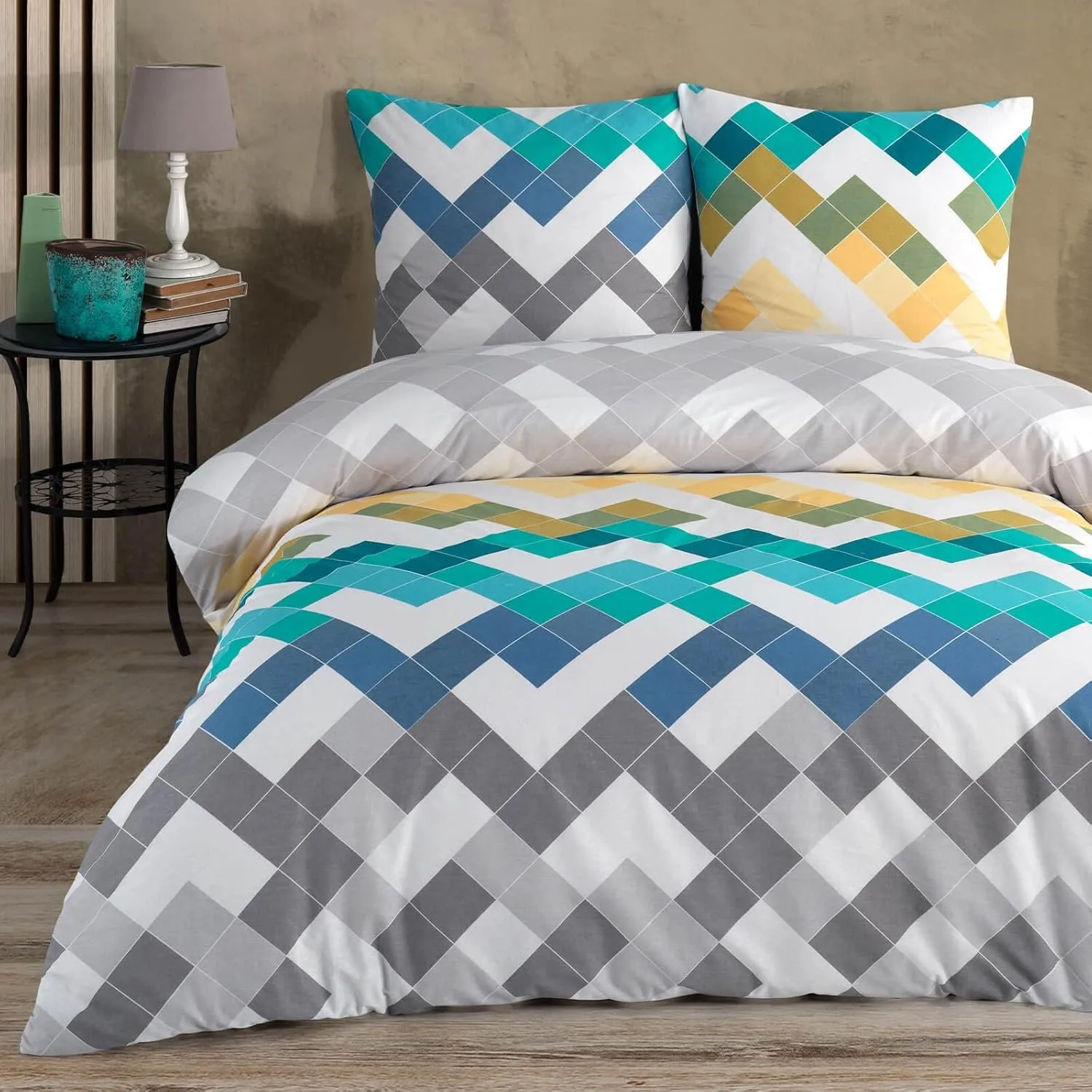 Buymax Bettwäsche 200x220 cm – Bettwäsche Set 3-teilig 200 x 220 cm, Renforcé 100% Baumwolle, Bettbezug mit 2 Kissenbez…