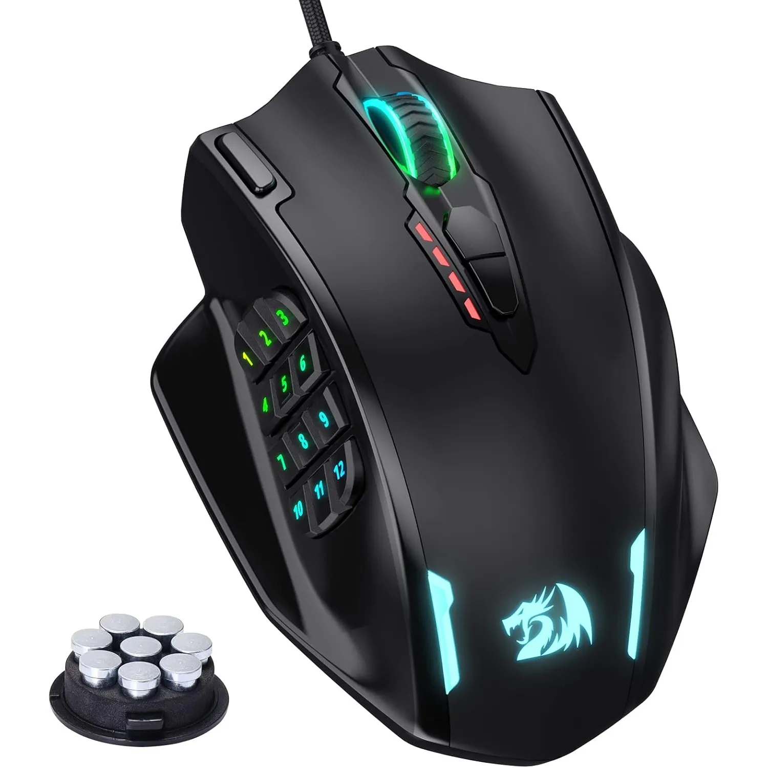 Redragon M908 Impact MMO Gaming Maus Kabelgebunden RGB 12400 DPI | Seitentasten Optischer Sensor Hohe Präzision 20 Prog…