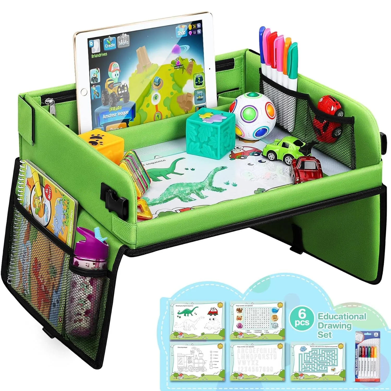 lenbest Kinder Reisetisch Kindersitz Spiel - Lernspielzeug für den Innenbereich mit 1 Transparenter Zeichnungsfilm | 5 …