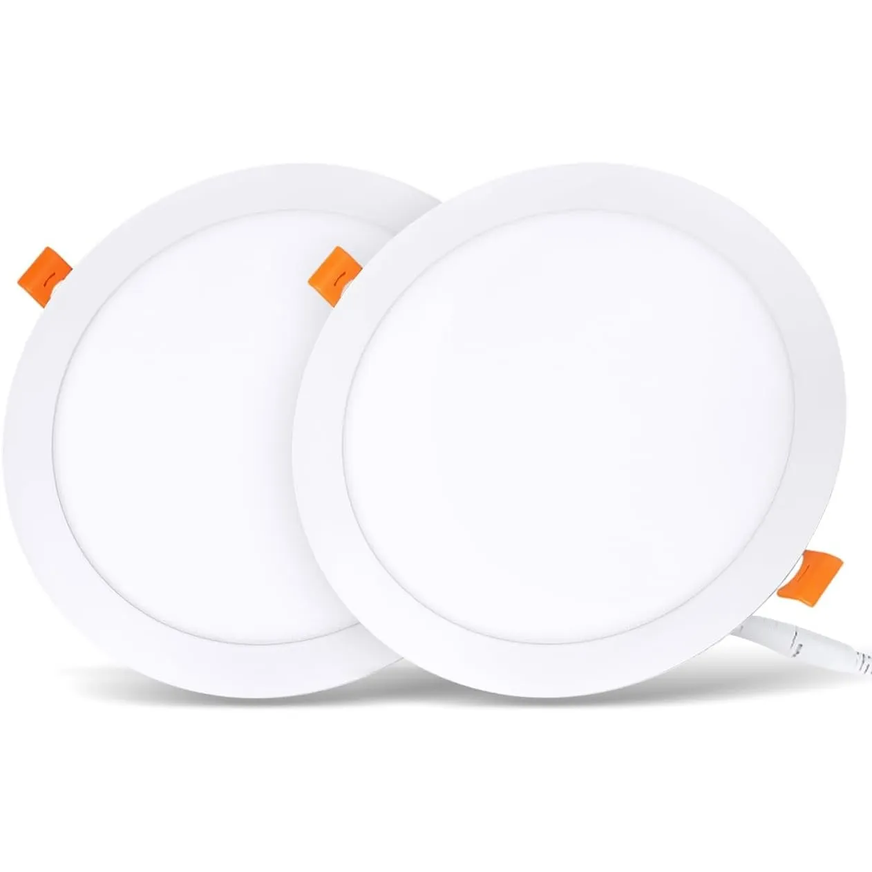 LVWIT 2x 18W Ultraslim LED Einbauleuchten, ersetzt 150W Halogen, runde Deckenleuchte mit Treiber, Neutralweiß 4000K, 16…