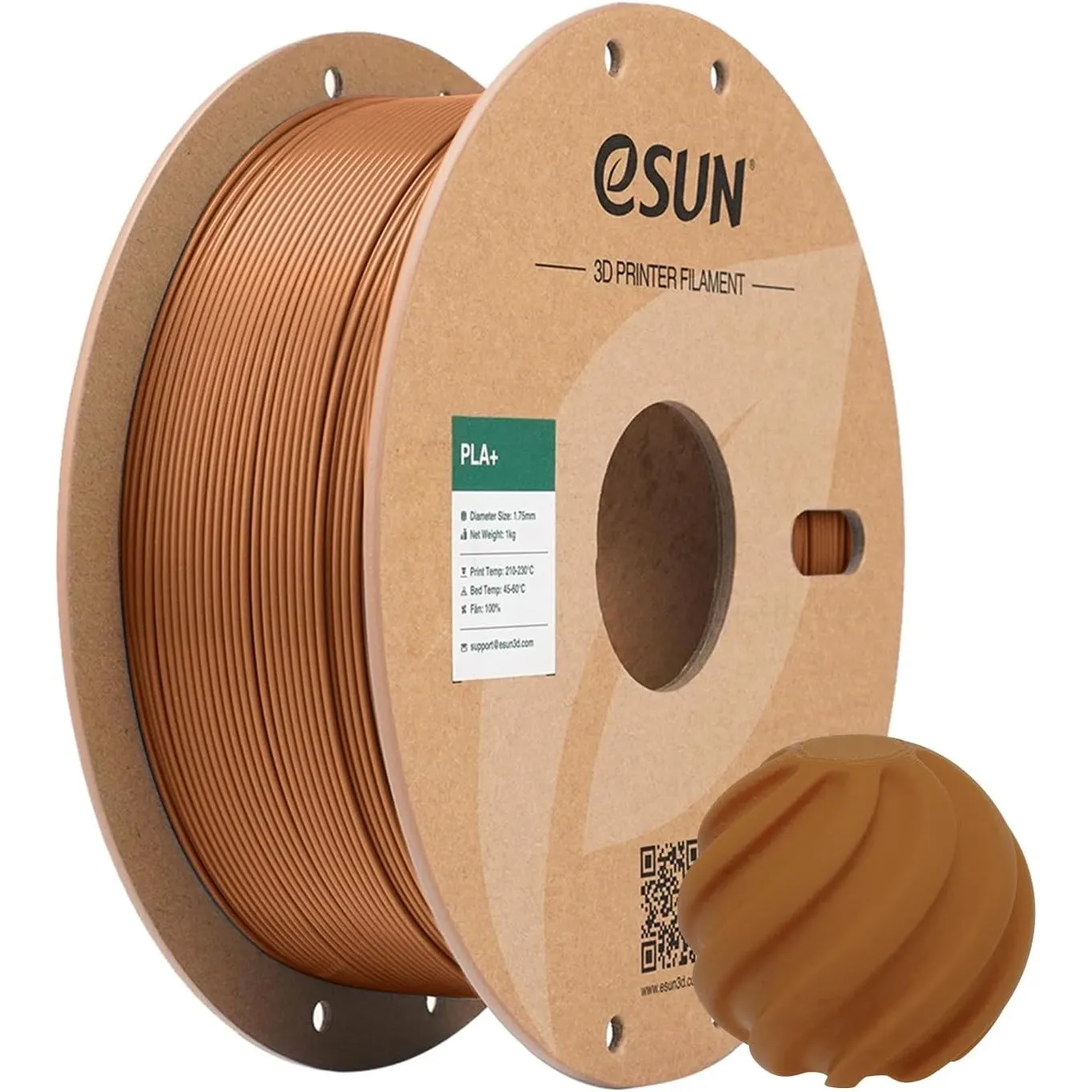 eSUN PLA+ Filament 1.75mm, Braun, 1KG