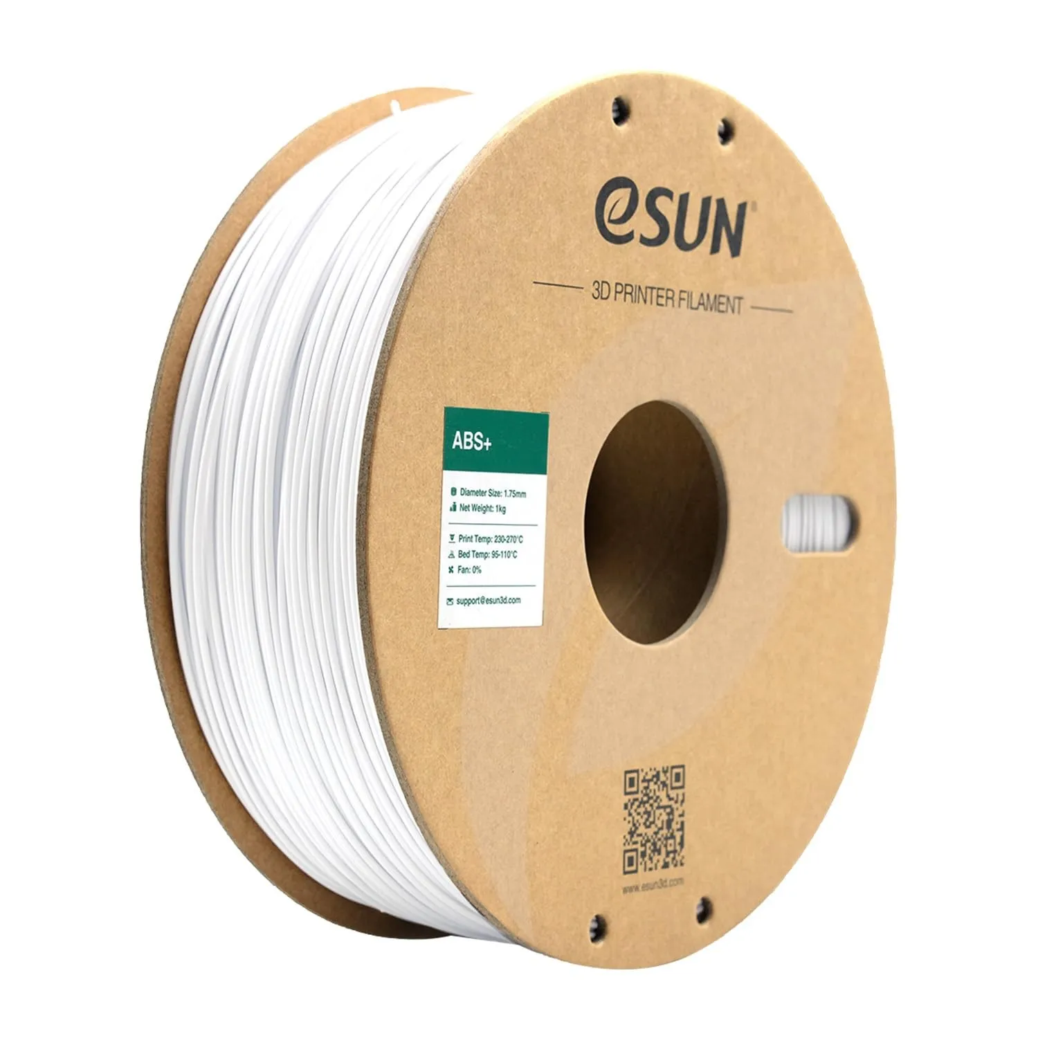 eSUN ABS+ Filament 1.75mm 3D-Drucker ABS Plus,Kaltes Weiß,KG | Maßgenauigkeit +/- 0.05 mm, 1 kg Spule (2.2 LBS) 3D-Druc…