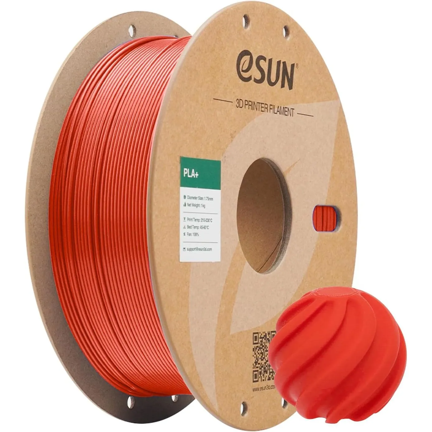 eSUN PLA+ Filament 1.75mm, 3D Drucker Filament PLA Plus, Maßgenauigkeit +/- 0.03mm, 1kg Spule (2.2 LBS) 3D Druck Filame…