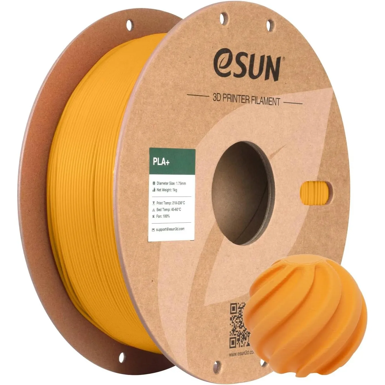 eSUN PLA+ Filament 1.75mm, 3D Drucker Filament PLA Plus, Maßgenauigkeit +/- 0.03mm, 1kg Spule (2.2 LBS) 3D Druck Filame…
