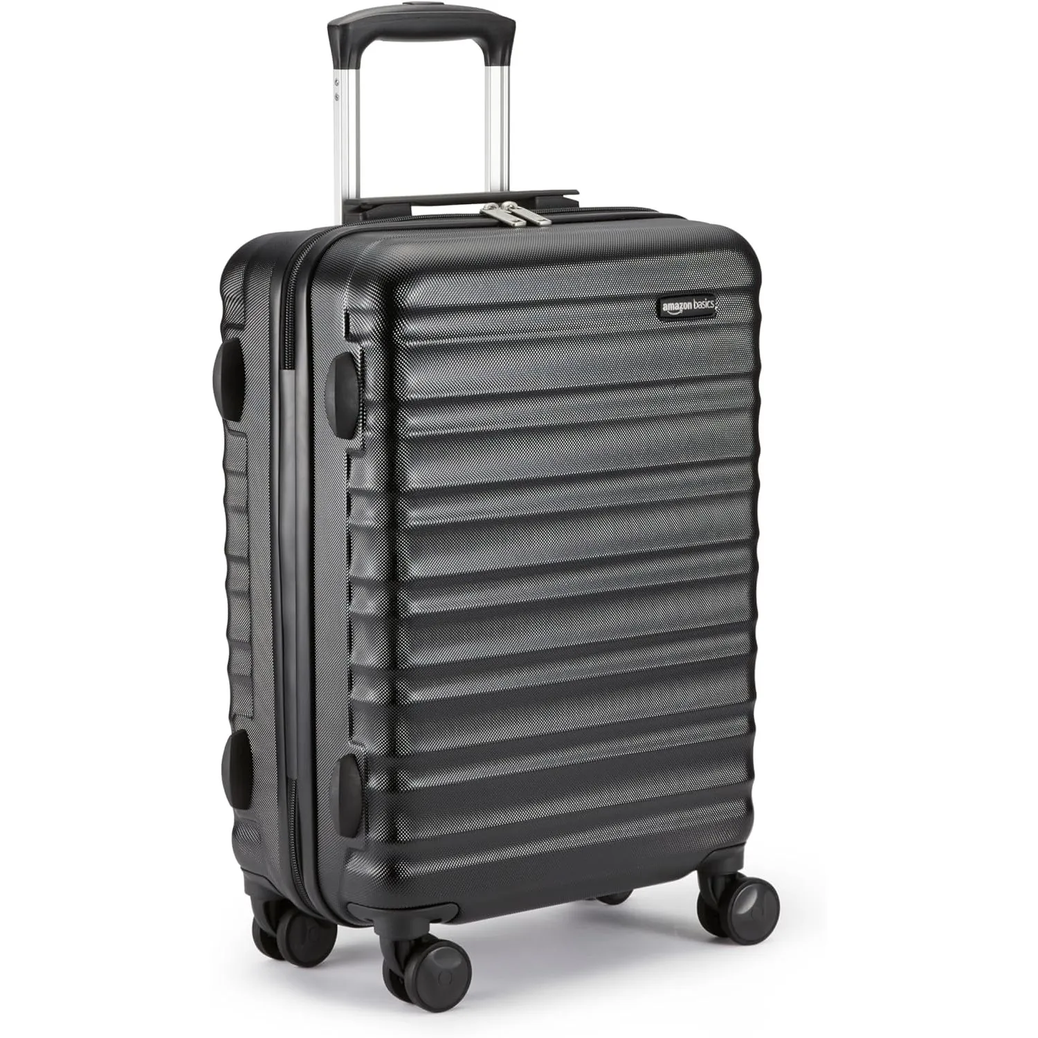Amazon Basics Hartschalen-Kabinen-Koffer, ABS-Handgepäck, Kratzfest, 360°-Doppelrollen, 55cm x 40cm x 20cm, 30l, Schwar…