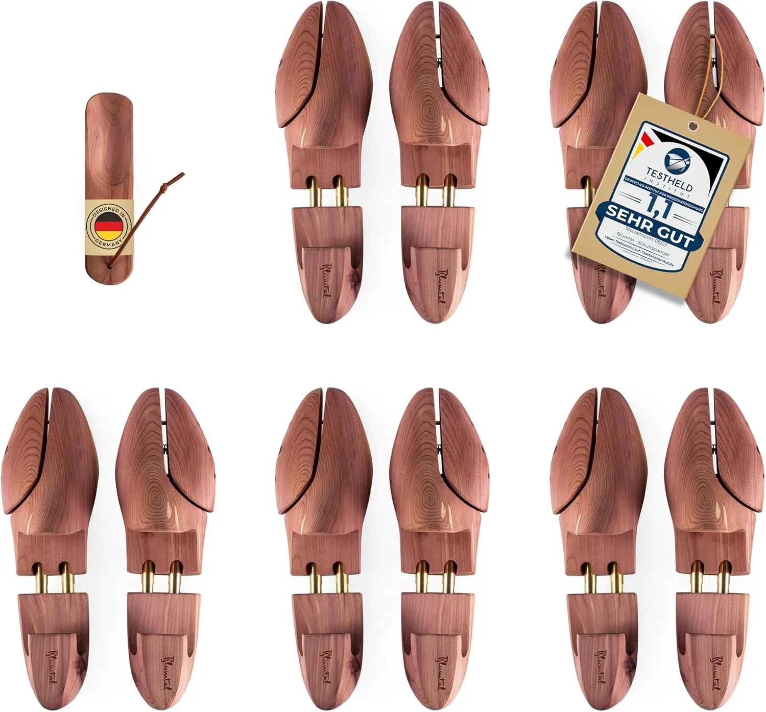 Blumtal TESTSIEGER Premium Schuhspanner Zedernholz - Schuhspanner Herren und Damen inkl. Schuhlöffel - Schuhdehner ergo…