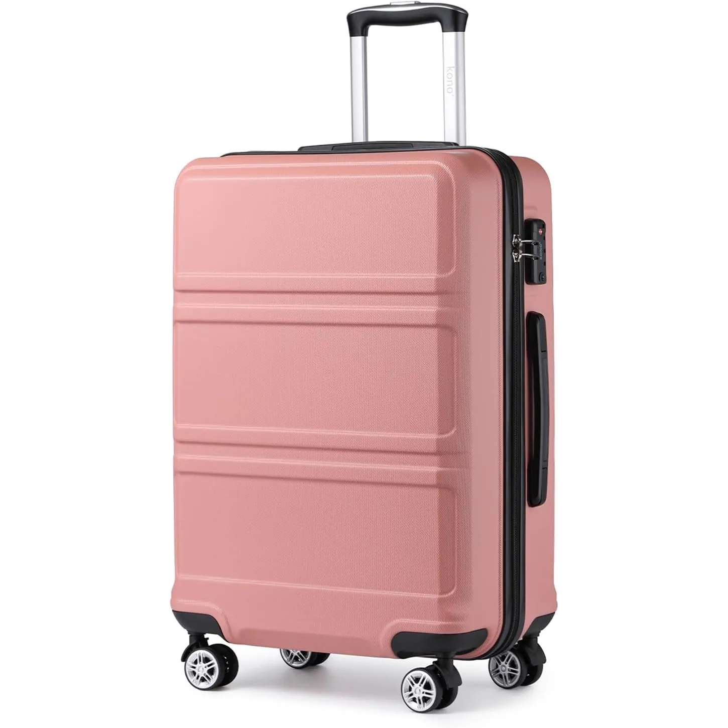 KONO Trolley Koffer Mittelgroß 4 Rollen Leicht Hartschalenkoffer Reisekoffer mit TSA Schloss, 65x44x25.5cm, 61Liter, Zw…