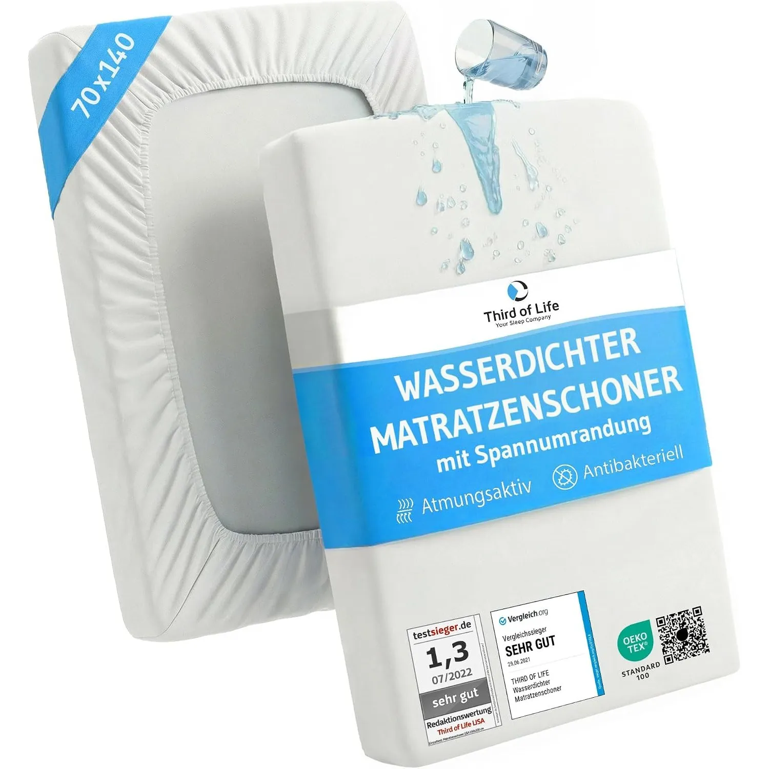 Matratzenschutz für Babybetten 70x140, wasserdichte Betteinlage für Kinder