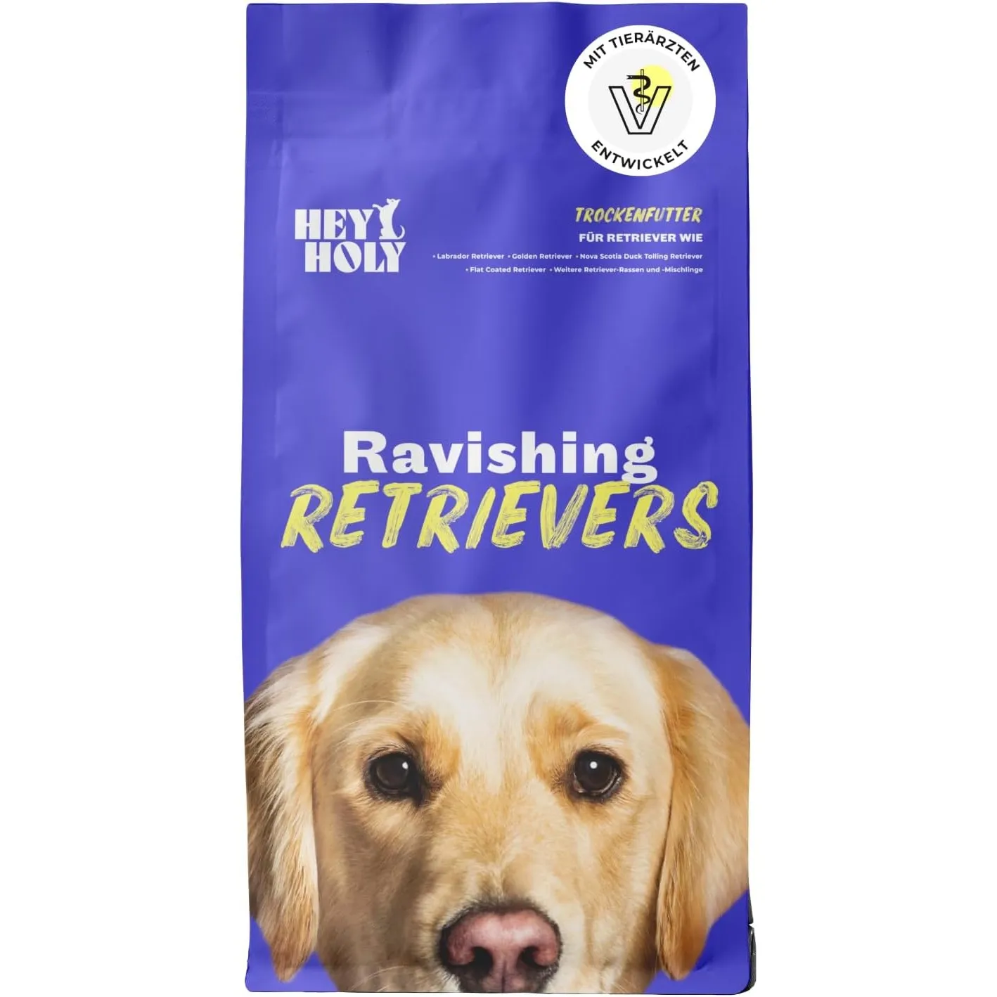 HEY HOLY Premium Trockenfutter für Retriever 100% getreidefrei | 7kg hypoallergenes Hundefutter für ausgewachsene Retri…