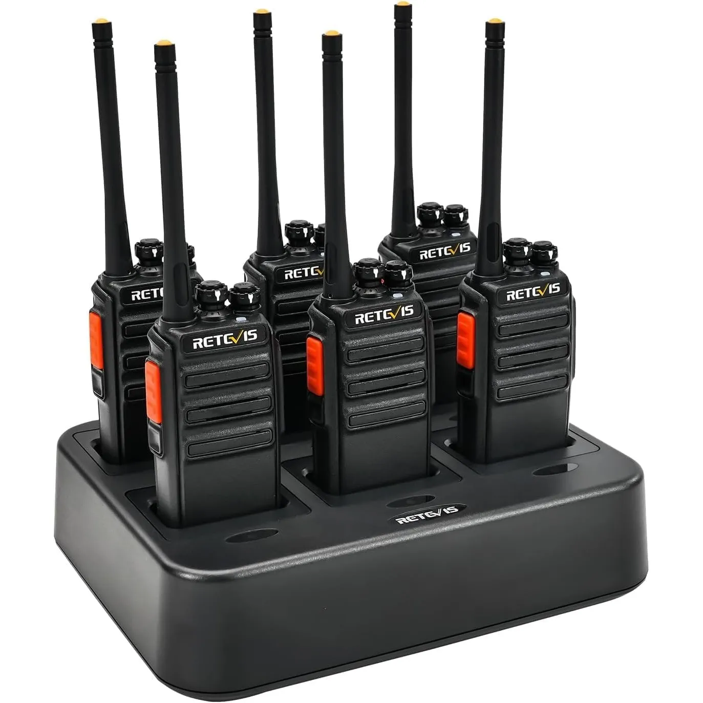 Retevis RT24 Funkgeräte Set, PMR Walkie-Talkie Professionell, Aufladbar Funksysteme mit 6-Wege-Ladegerät 16 Kanäle VOX,…