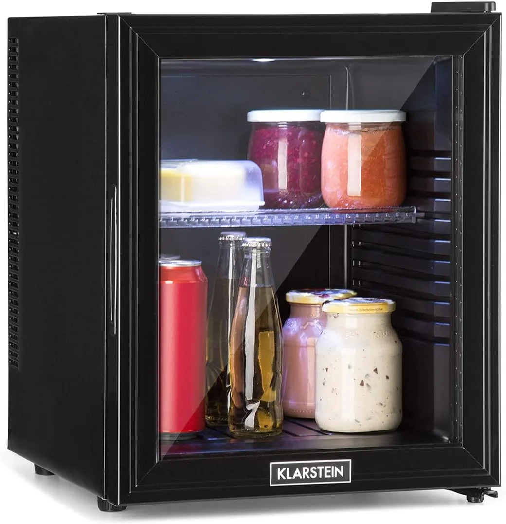 Klarstein Kühlschrank, Mini Kühlschrank mit Glastüre, Mini-Kühlschrank für Getränke, Snacks & Kosmetik, Kühlschrank Kle…