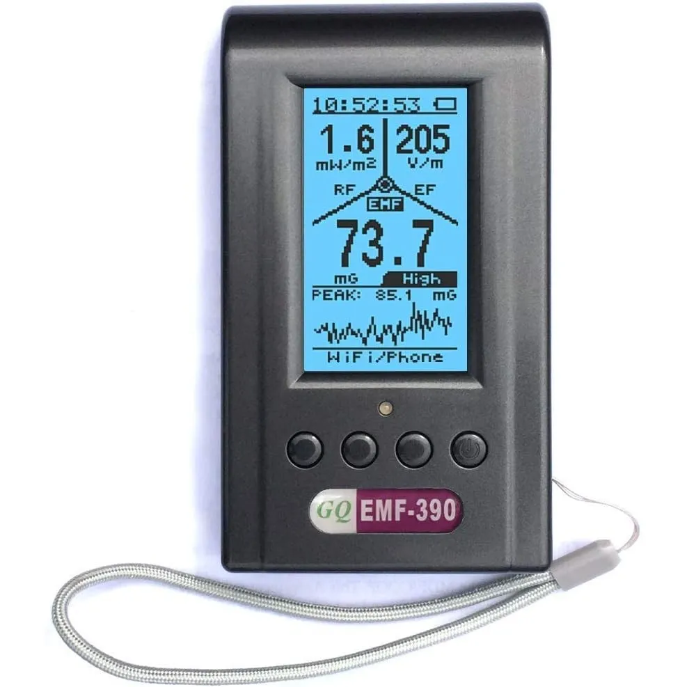 Fortschrittliche elektromagnetische Mehrfeld Strahlung EMF-390 3-in-1 EMF ELF RF HF meter Messgerät Mobilfunkmasten Det…