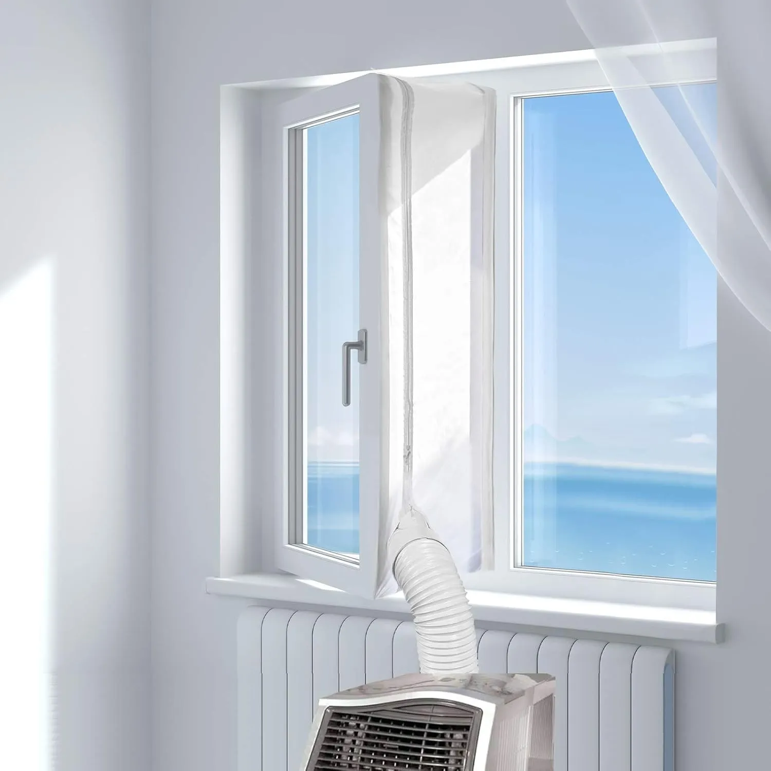 HOOMEE Fensterabdichtung für mobile Klimageräte, Klimaanlagen, Wäschetrockner, Ablufttrockner, Hot Air Stop zum Anbring…