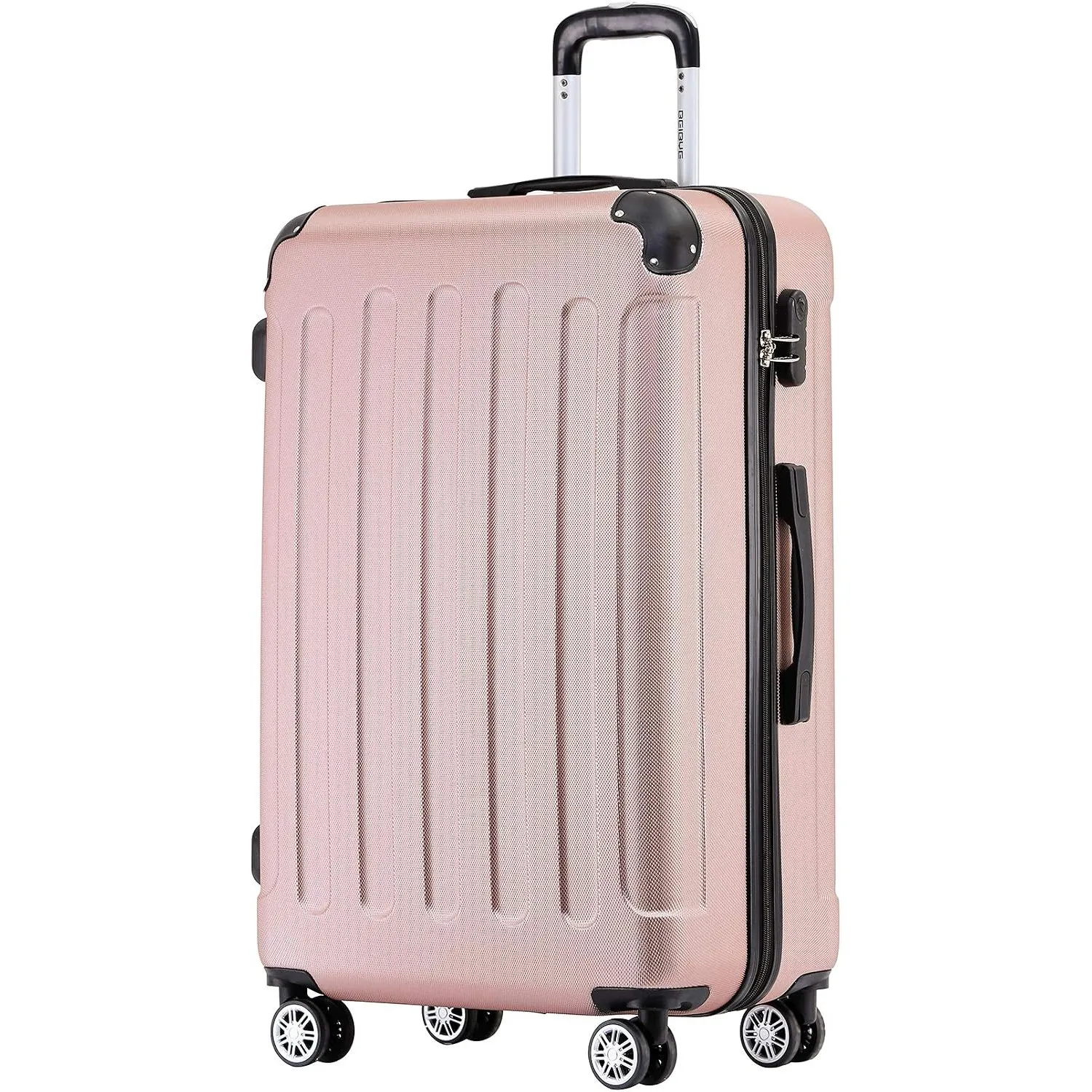 BEIBYE Zwillingsrollen Hardcase Reisekoffer Koffer Trolleys Hartschale in XL-L-M in 14 Farben (Rosagold, Großer Koffer …