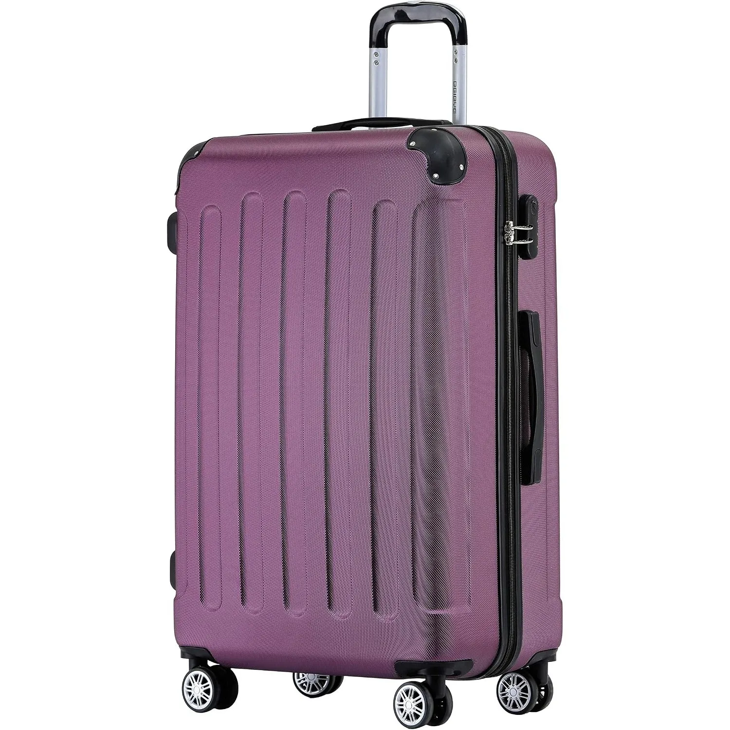 BEIBYE Zwillingsrollen Hardcase Reisekoffer Koffer Trolleys Hartschale in XL-L-M in 14 Farben (Violett, Großer Koffer (…