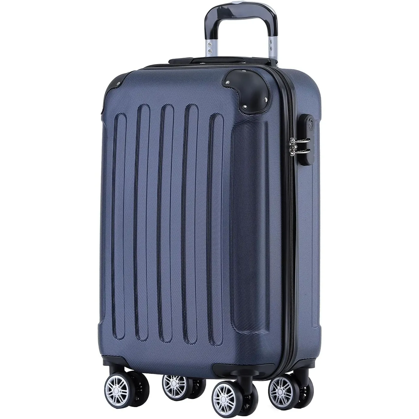 BEIBYE Zwillingsrollen Hardcase Reisekoffer Koffer Trolleys Hartschale in XL-L-M in 14 Farben (Dunkelblau, Handgepäck (…