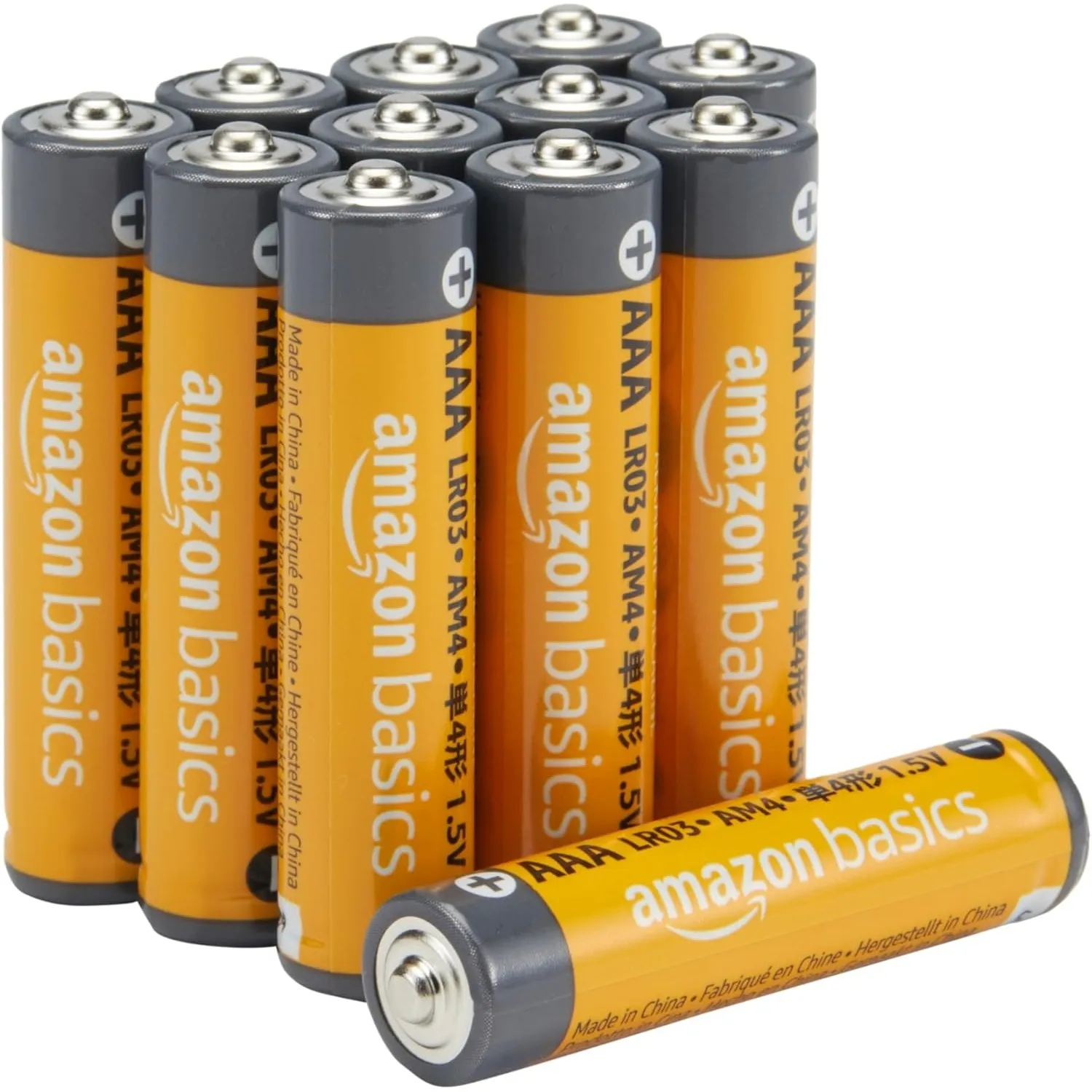Amazon Basics AAA-Alkali-Hochleistungsbatterien, 1,5 V, 10 Jahre lagerfähig, 12 Stück