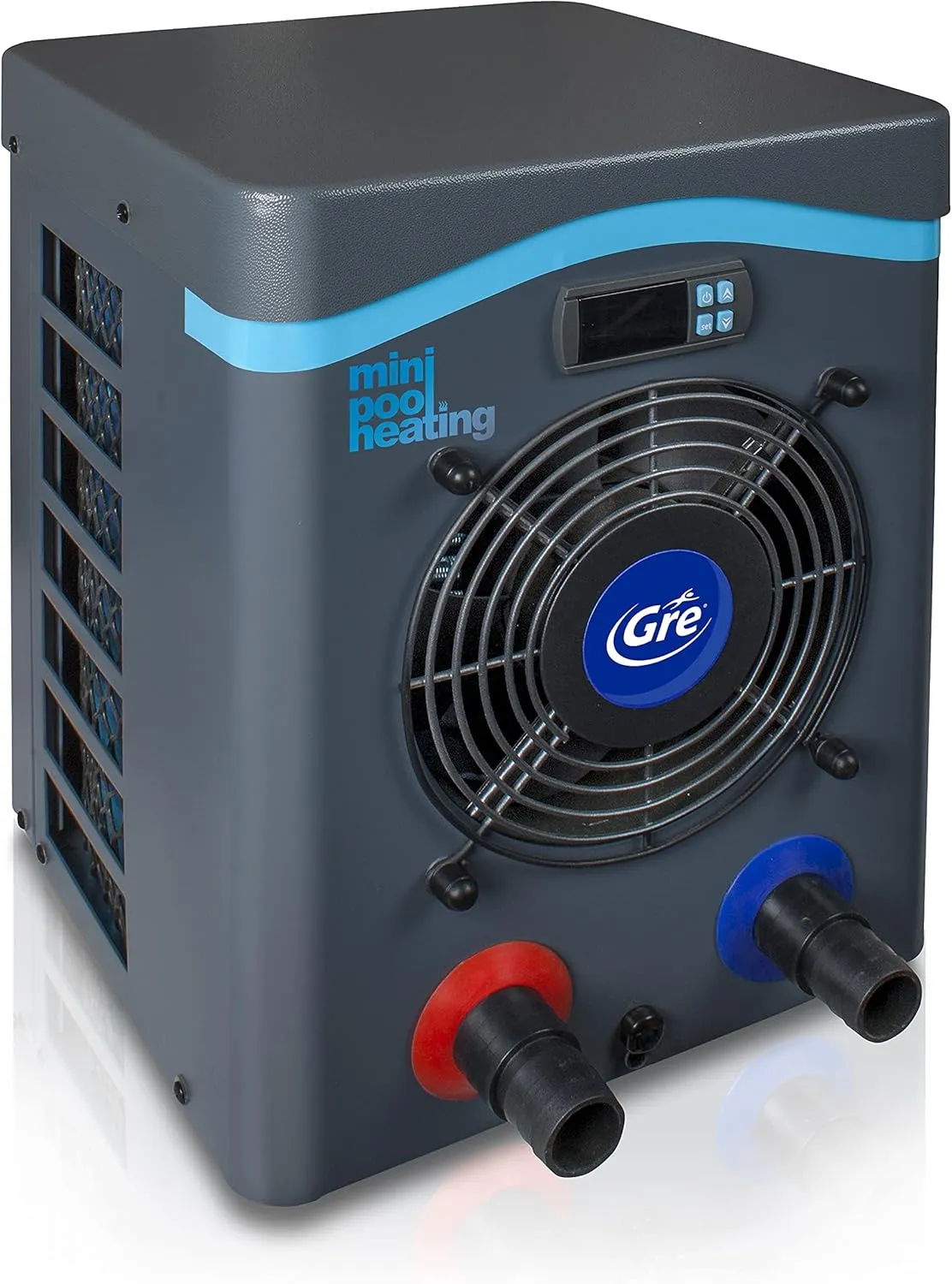 Gre HPM20 – Mini-Wärmepumpe für Aufstellpools bis zu 20 m³, Heizsystem für Aufstellpools, Farbe Grau