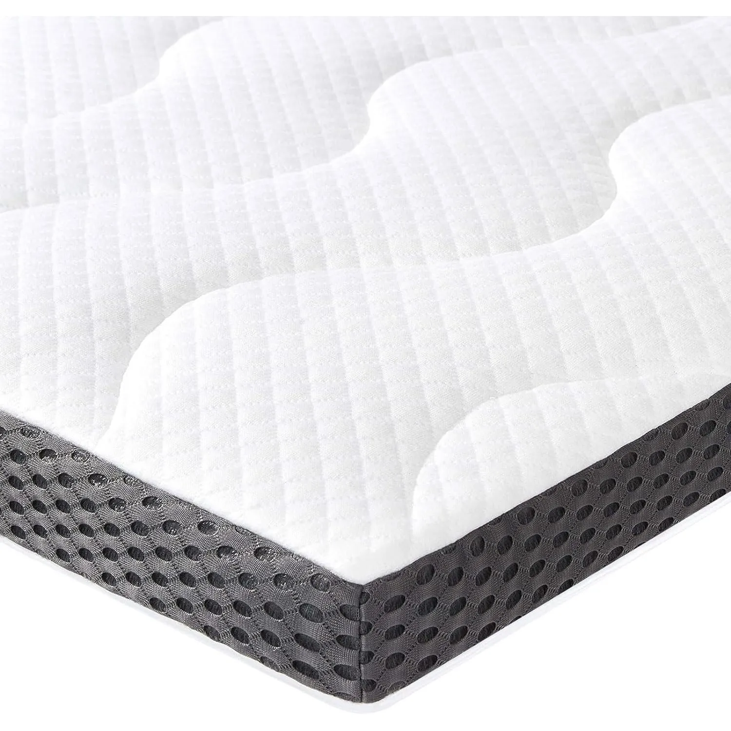 Amazon Basics Matratzen Topper 140 x 200 cm, 7 cm Höhe Gel-Schaum Matratzenauflage, weiß