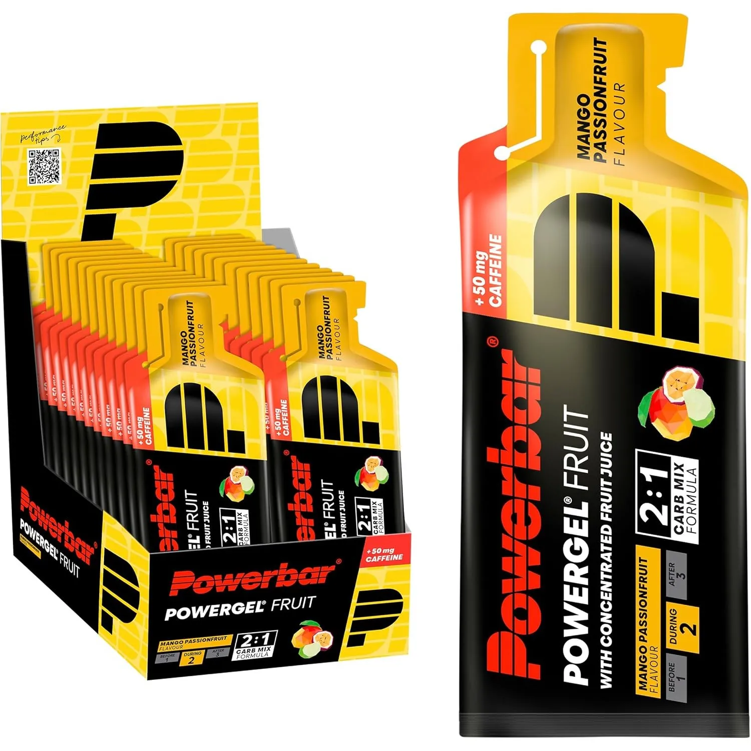 Powerbar PowerGel (24x41g) Mango Passionfruit (with caffeine) - Energie & Ausdauer - Energie-Gel