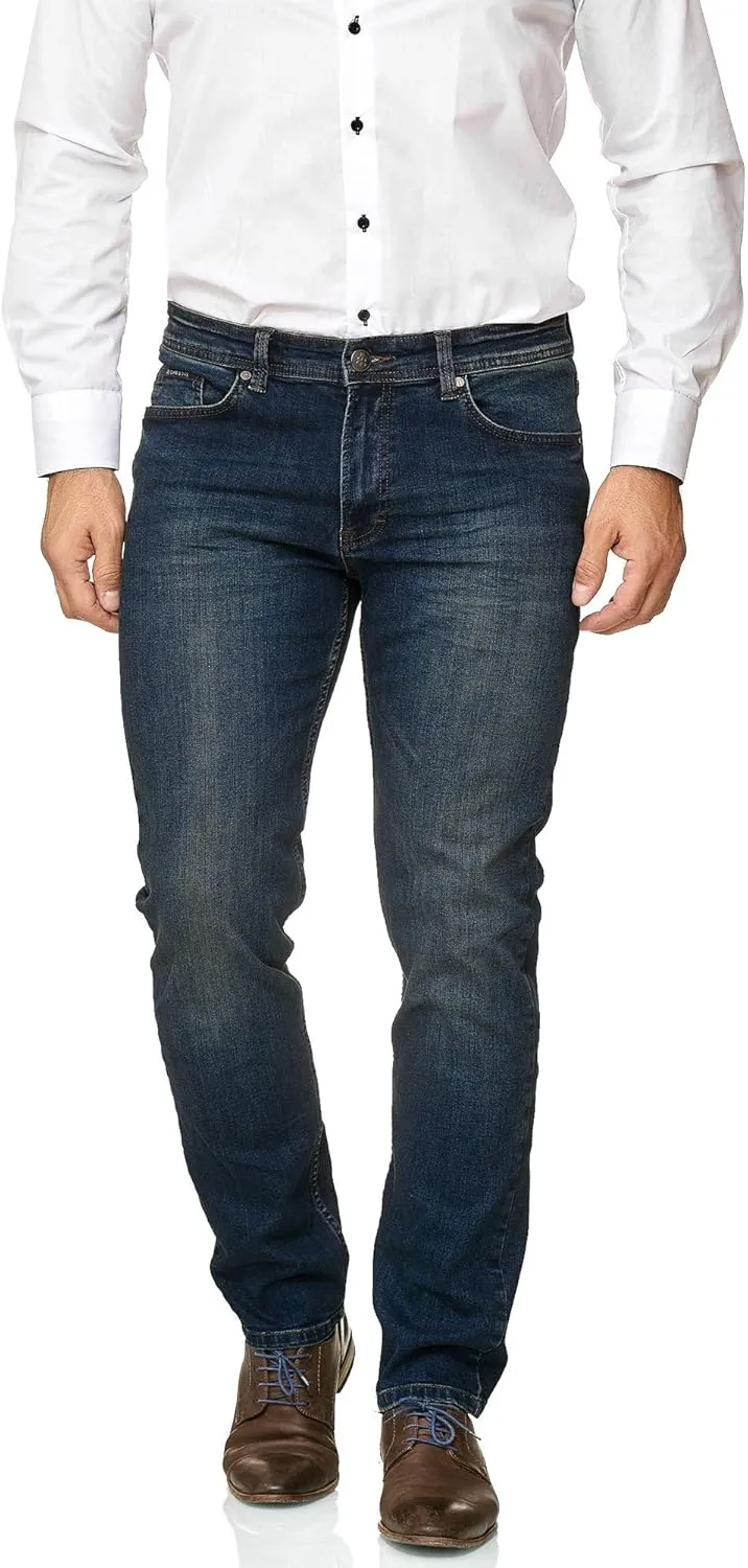 BARBONS Herren Jeans - Regular-Fit Stretch - Hochwertige Straight Jeans Herren Hose - Business Anzug Freizeit