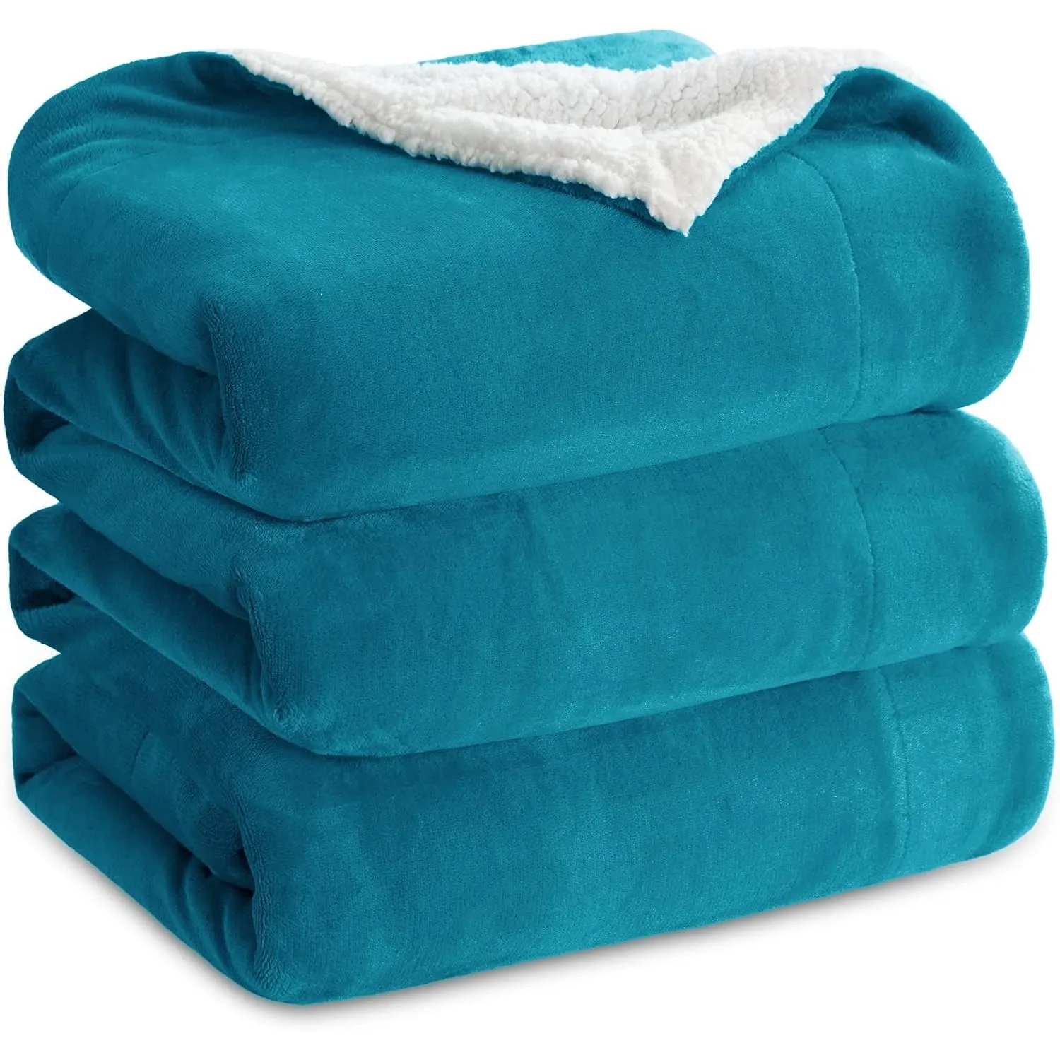 BEDSURE Sherpa Kuscheldecke Flauschig 220x240 - Sofadecke, Türkis