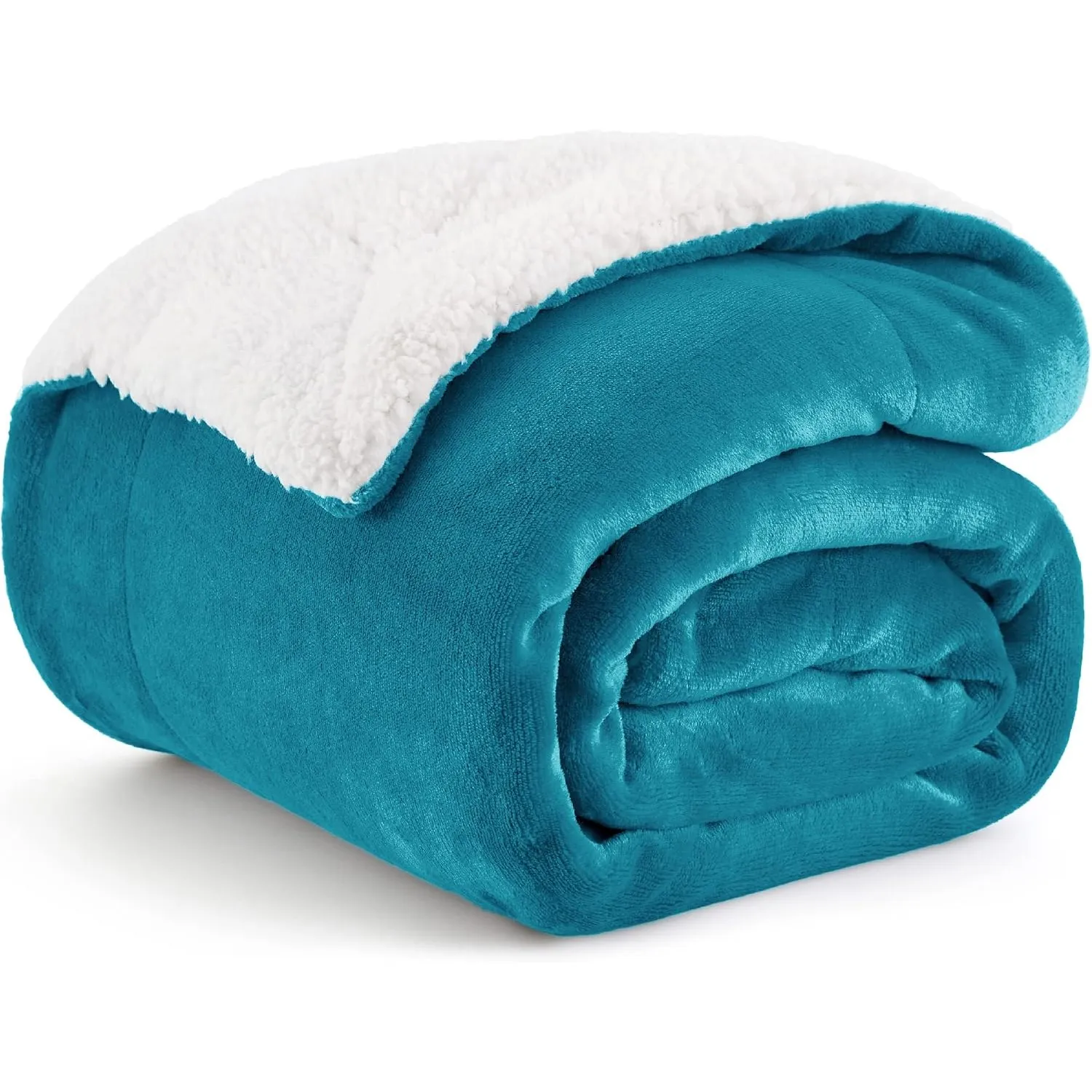 BEDSURE Sherpa Kuscheldecke Flauschig 150x200 - Sofadecke, Türkis