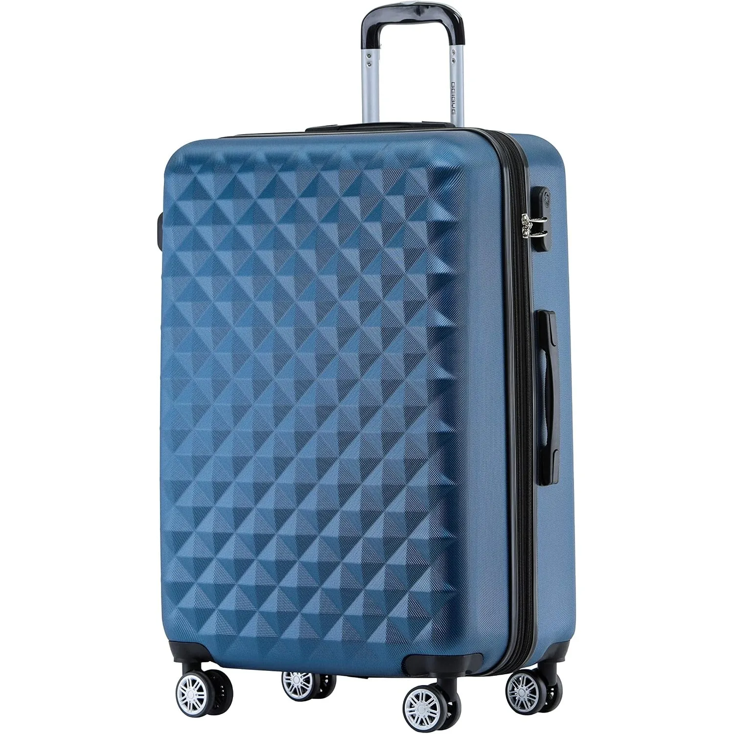 BEIBYE Zwillingsrollen 2066 Hartschale Trolley Koffer Reisekoffer Gepäck M-L-XL-Set (Blau, XL)