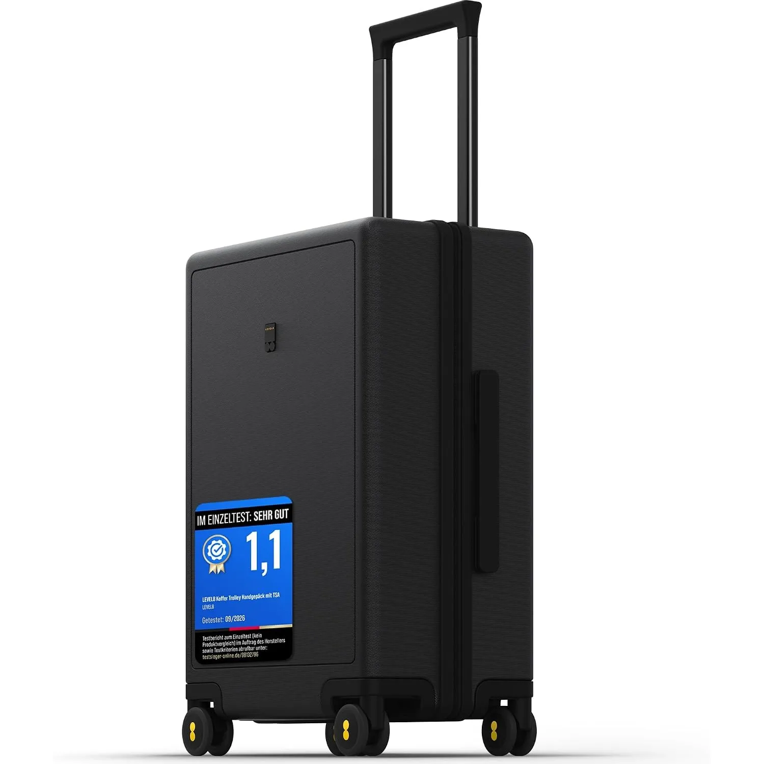 LEVEL8 Koffer Trolley Handgepäck mit TSA,8 Spinner Rollen,100% PC Rollkoffer Reisekoffer Hartschalen,Micro-Diamond Text…