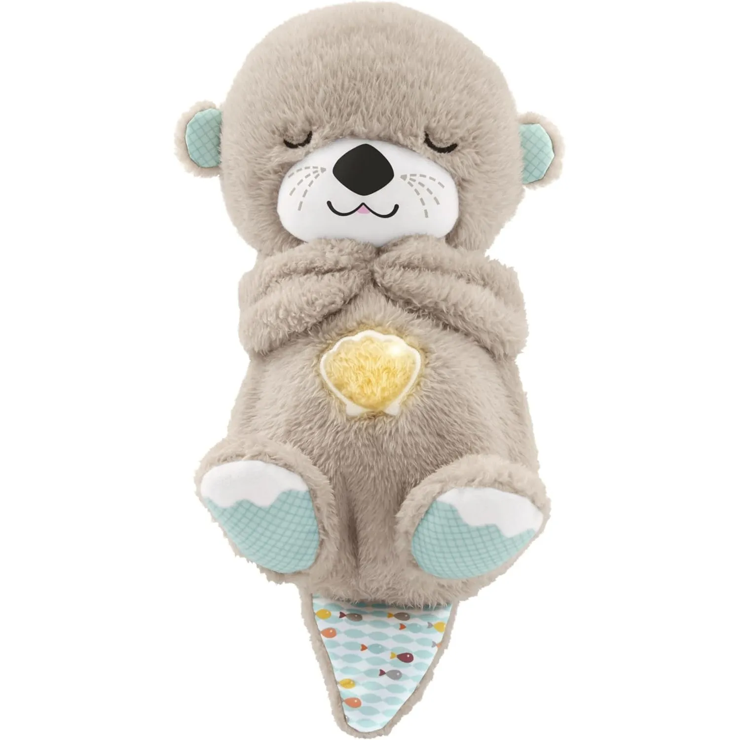 Fisher-Price Schlummer Otter Kuscheltier mit Atembewegung und Musik, Baby Erstausstattung, Neugeborene, Baby Spielzeug …