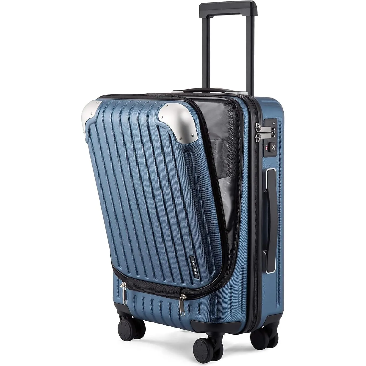 LEVEL8 Koffer Trolleys Hartschalen Leicht ABS+ PC Handgepäck Hartschalen-Koffer Trolley Rollkoffer Reisekoffer，TSA, 4 R…